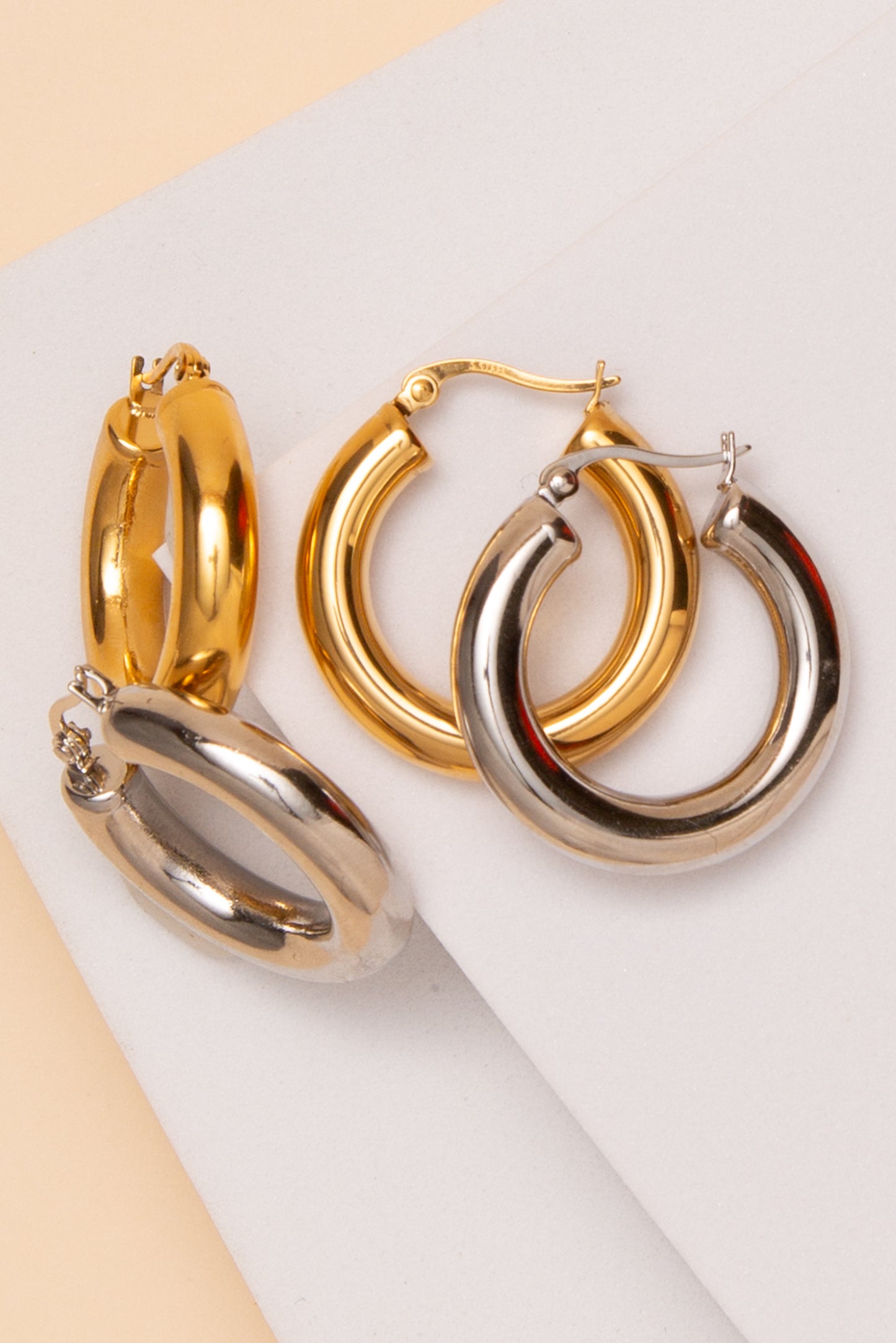 Ellie Hoop Earrings In 18K Gold Dipped or Stainless Steel