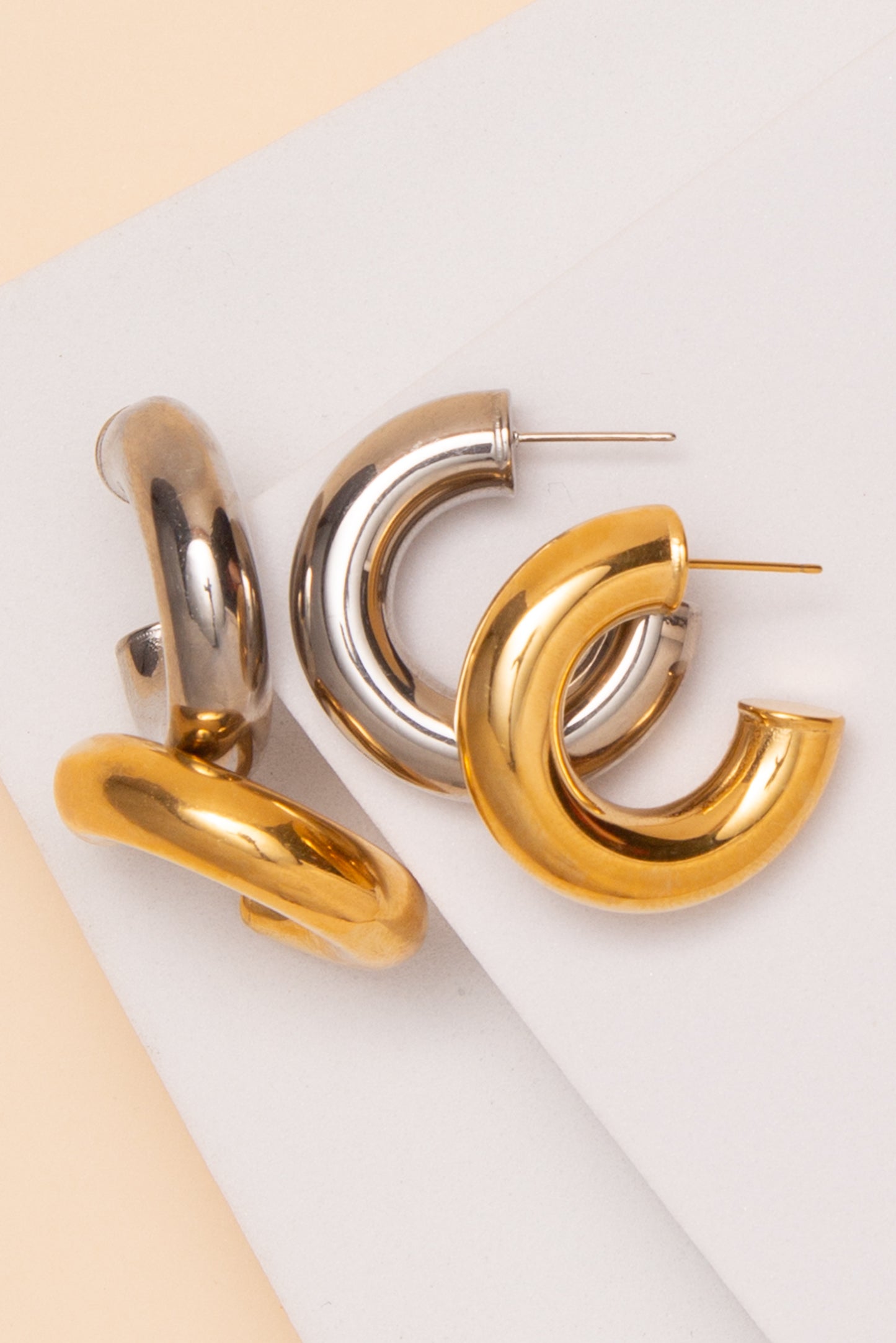 Lucy Hoop Earrings In 18K Gold Dipped or Stainless Steel