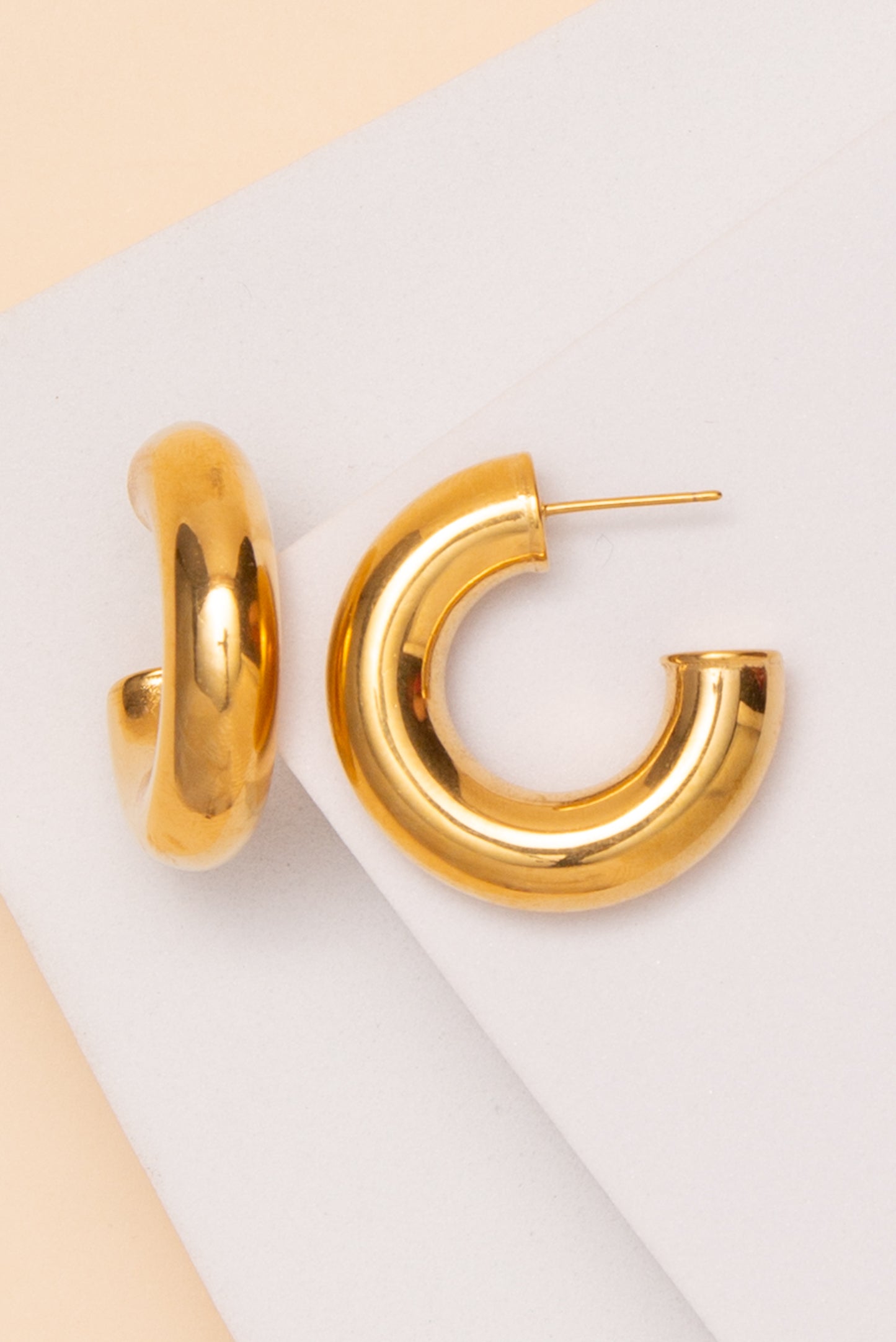 Lucy Hoop Earrings In 18K Gold Dipped or Stainless Steel