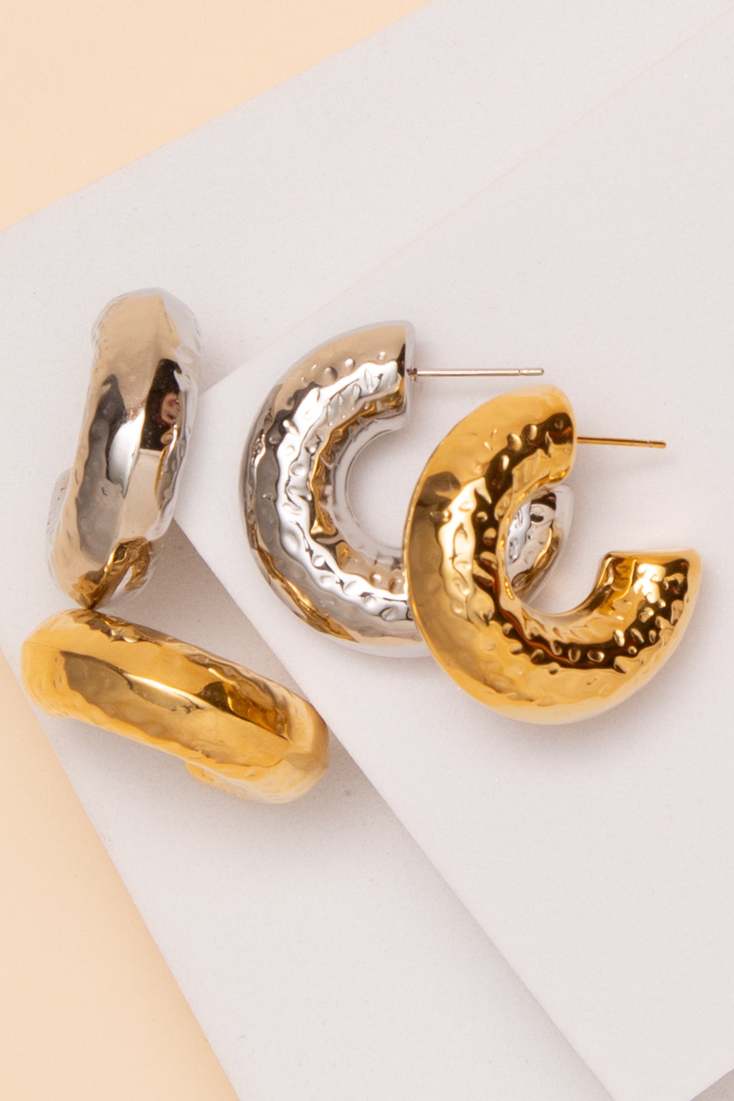 Aria Hoop Earrings In 18K Gold Dipped or Stainless Steel