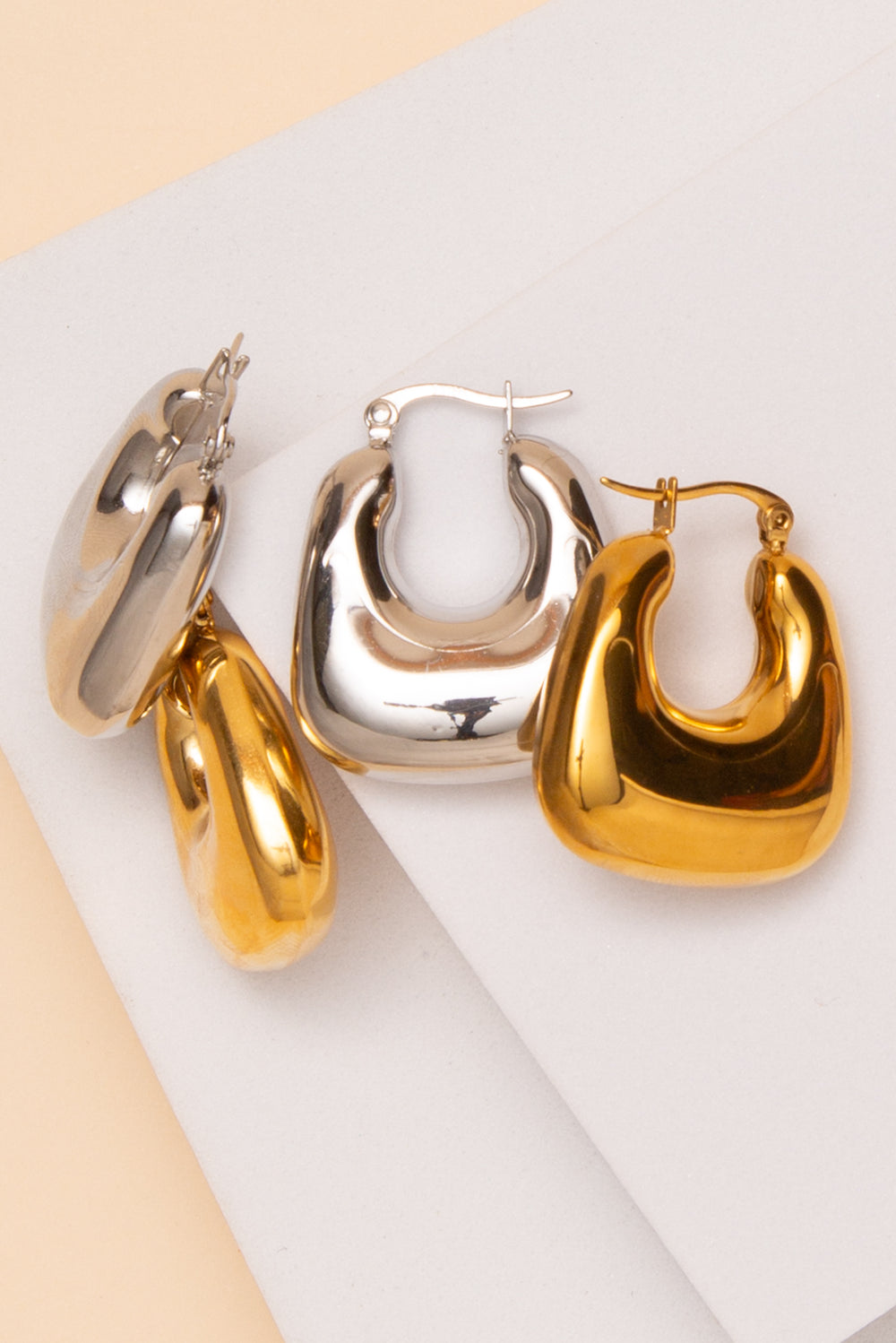 Victoria Chunky Earrings In 18K Gold Dipped Or Stainless Steel