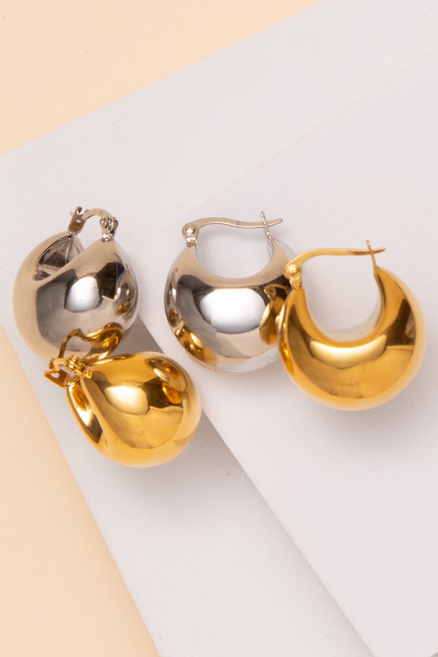 Sophie Puffy Earrings In 18K Gold Dipped Or Stainless Steel