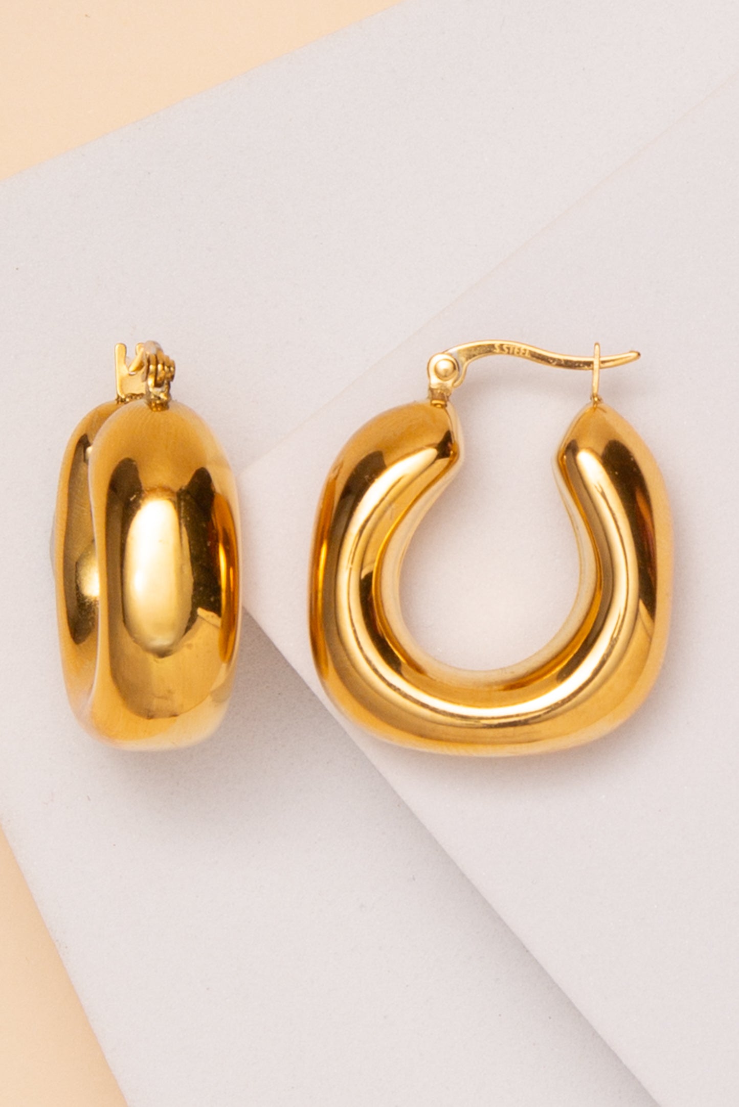 Hannah Oval Earrings In 18K Gold Dipped Or Stainless Steel