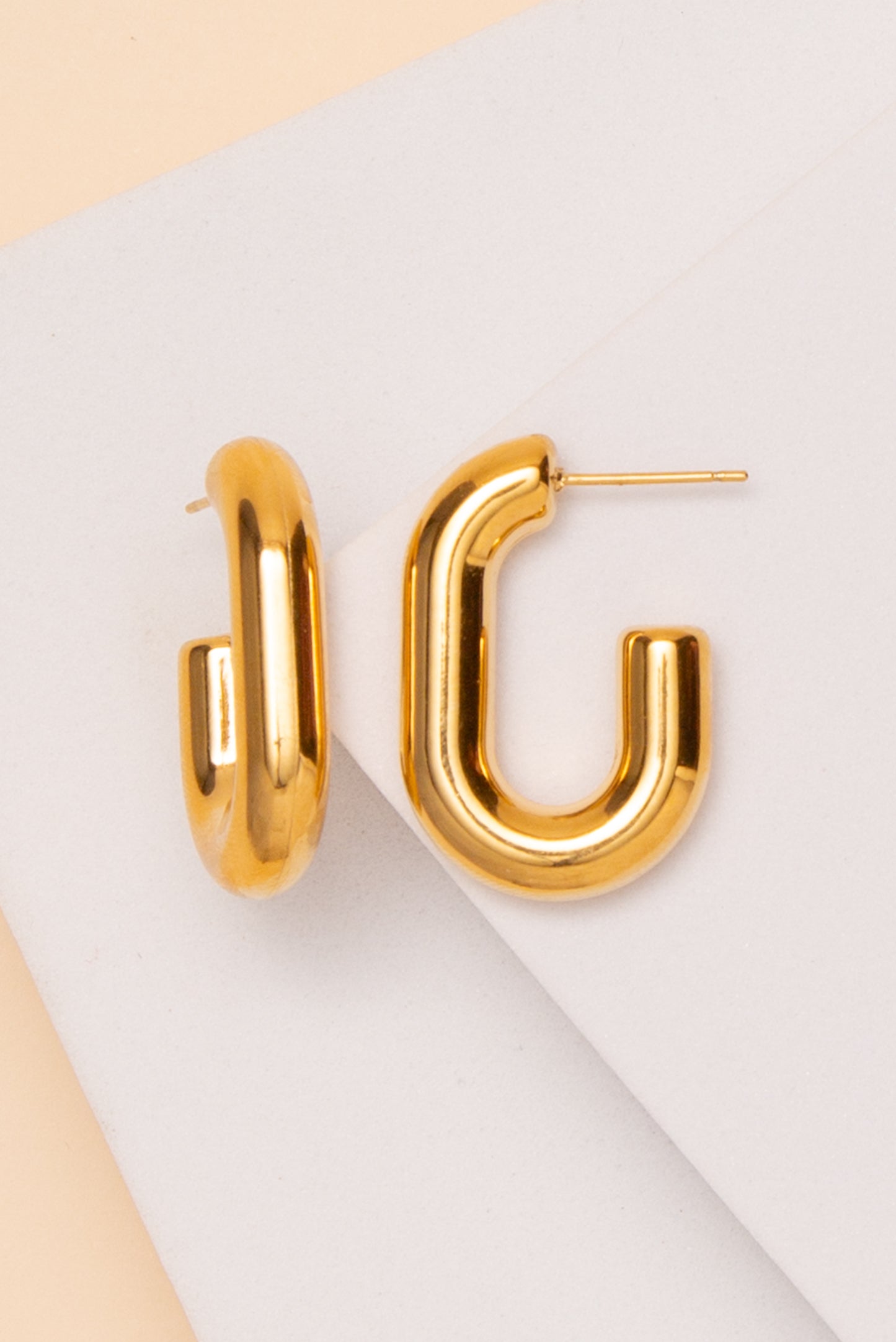 Leah Chunky Earrings In 18K Gold Dipped Or Stainless Steel