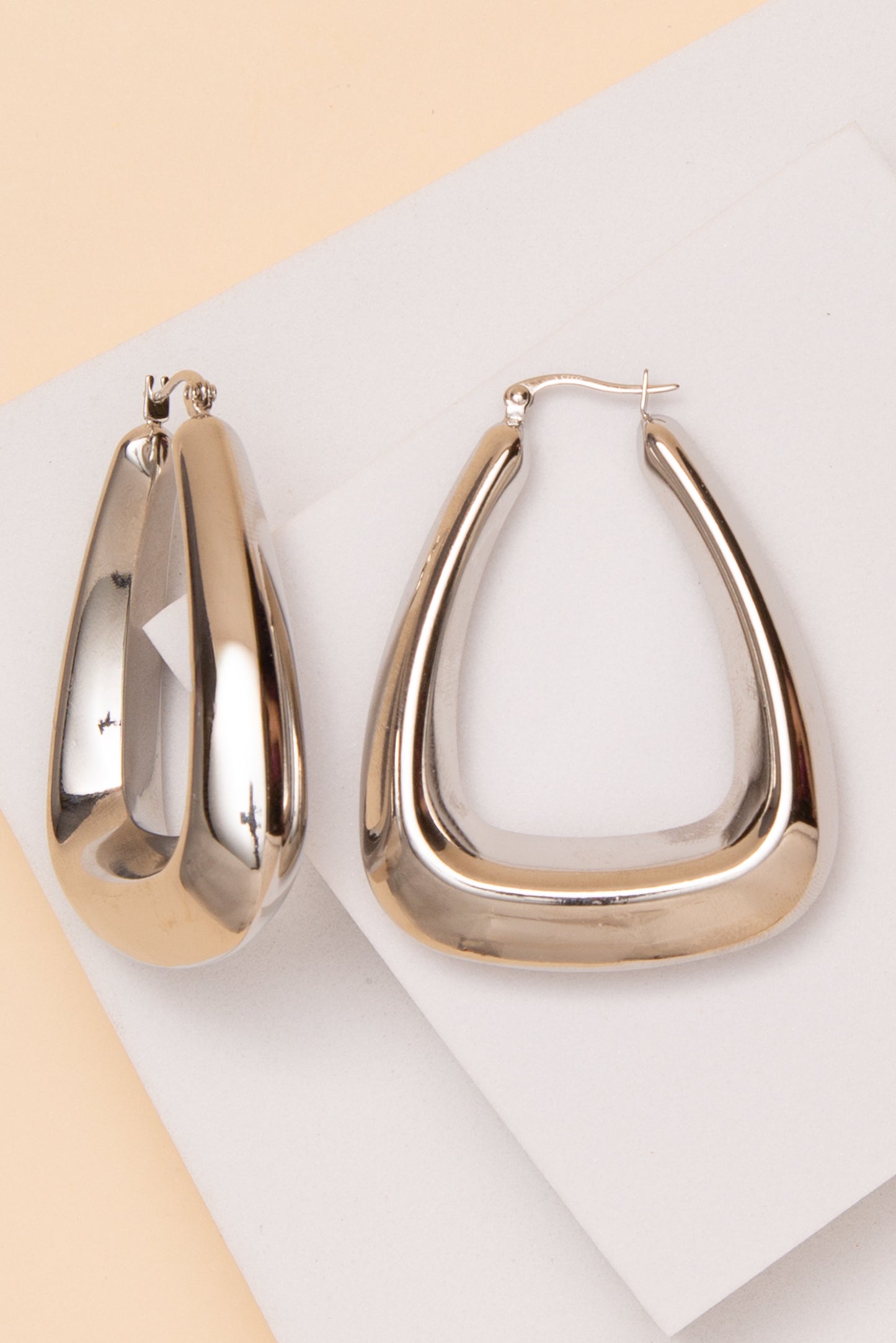 Maya Triangular Earrings In 18K Gold Dipped Or Stainless Steel