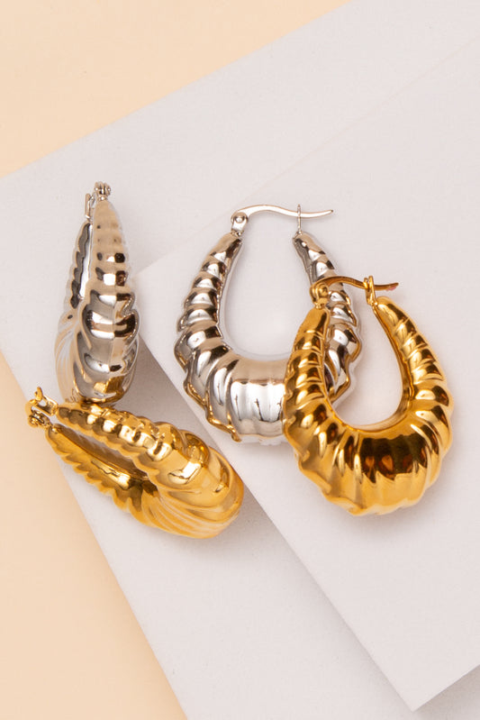 Claire Scalloped Earrings In 18K Gold Dipped Or Stainless Steel