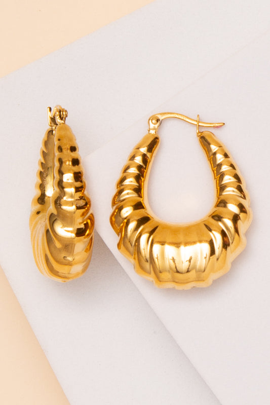 Claire Scalloped Earrings In 18K Gold Dipped Or Stainless Steel | Gold 