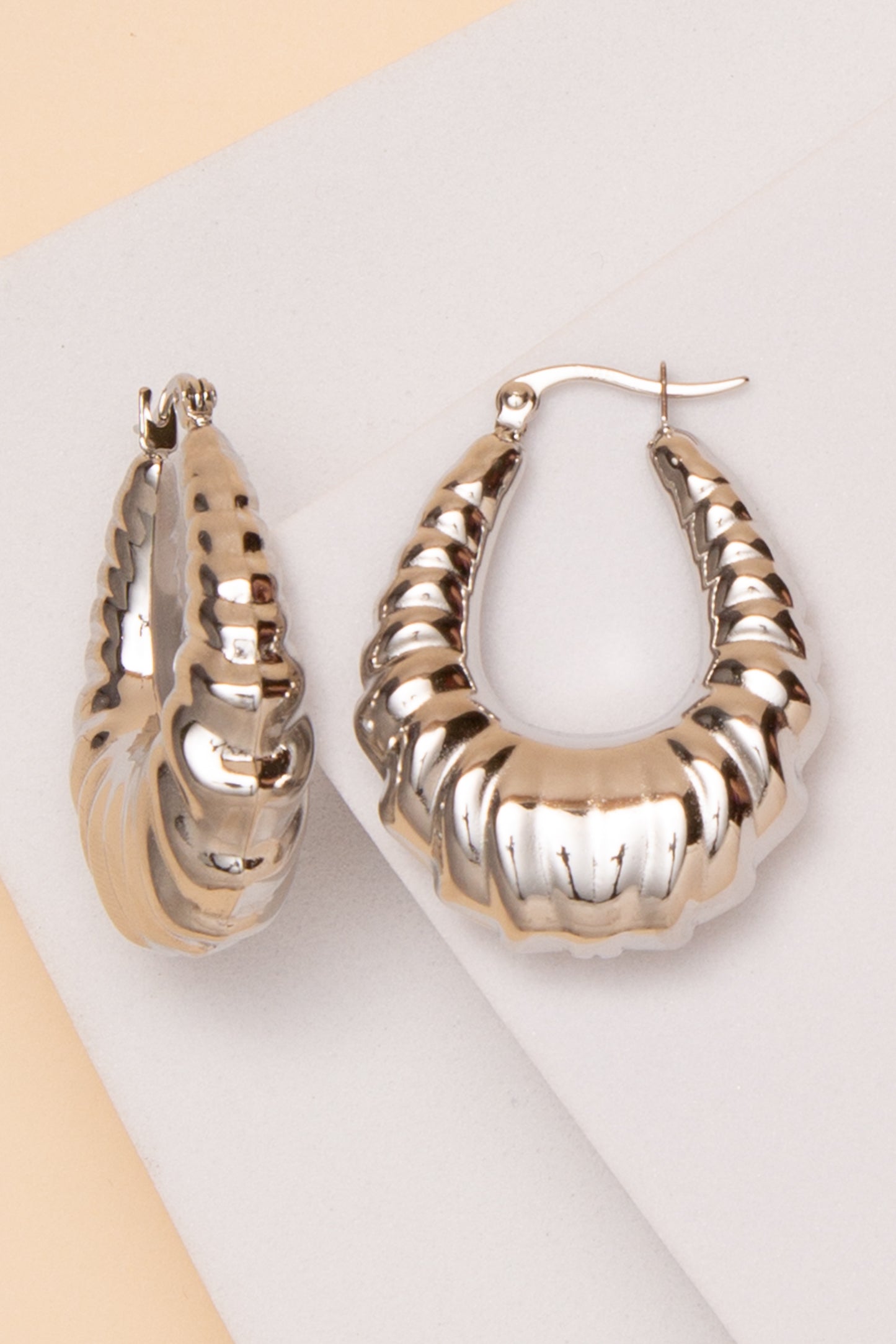 Claire Scalloped Earrings In 18K Gold Dipped Or Stainless Steel