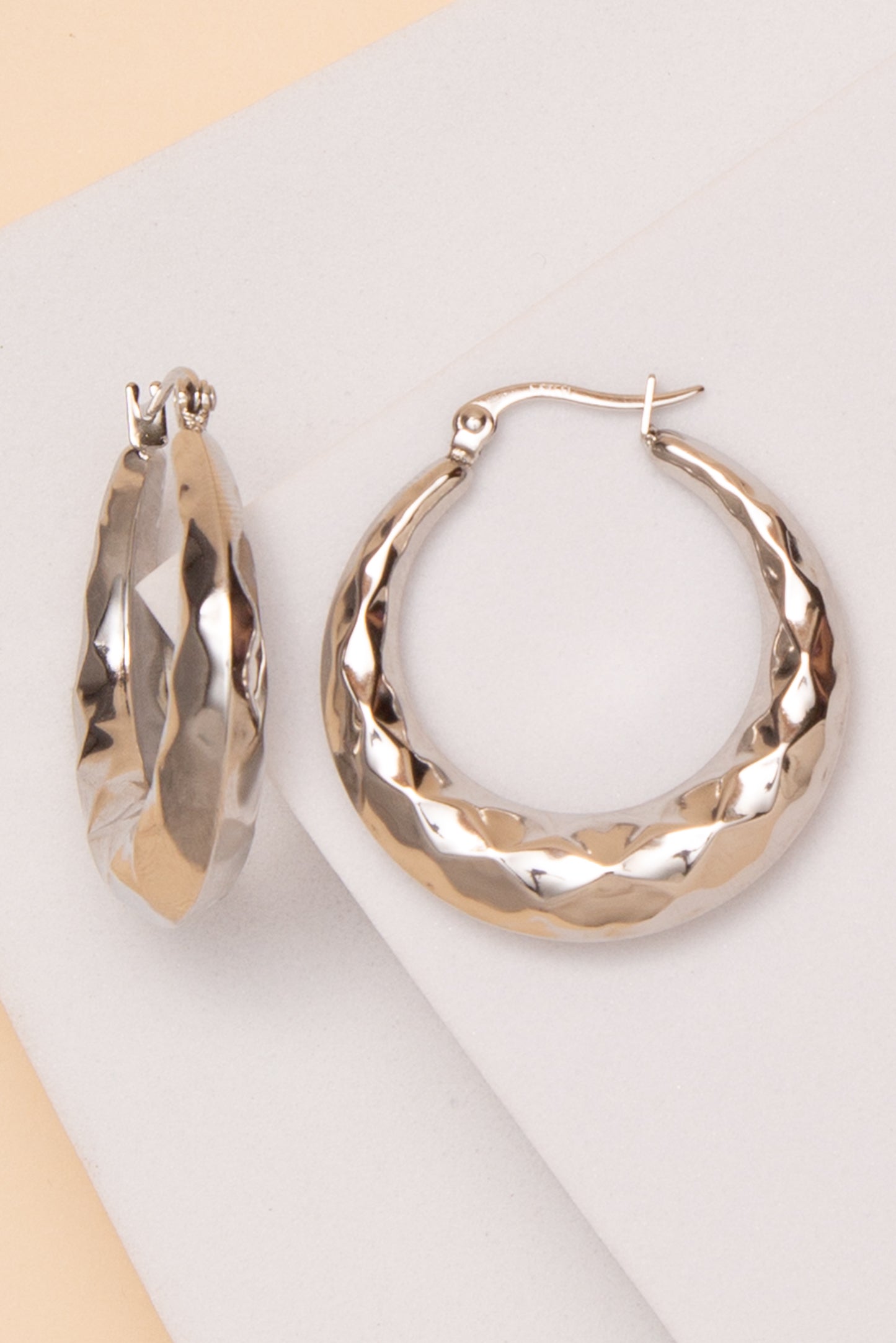 Zoey Textured Earrings In 18K Gold Dipped Or Stainless Steel