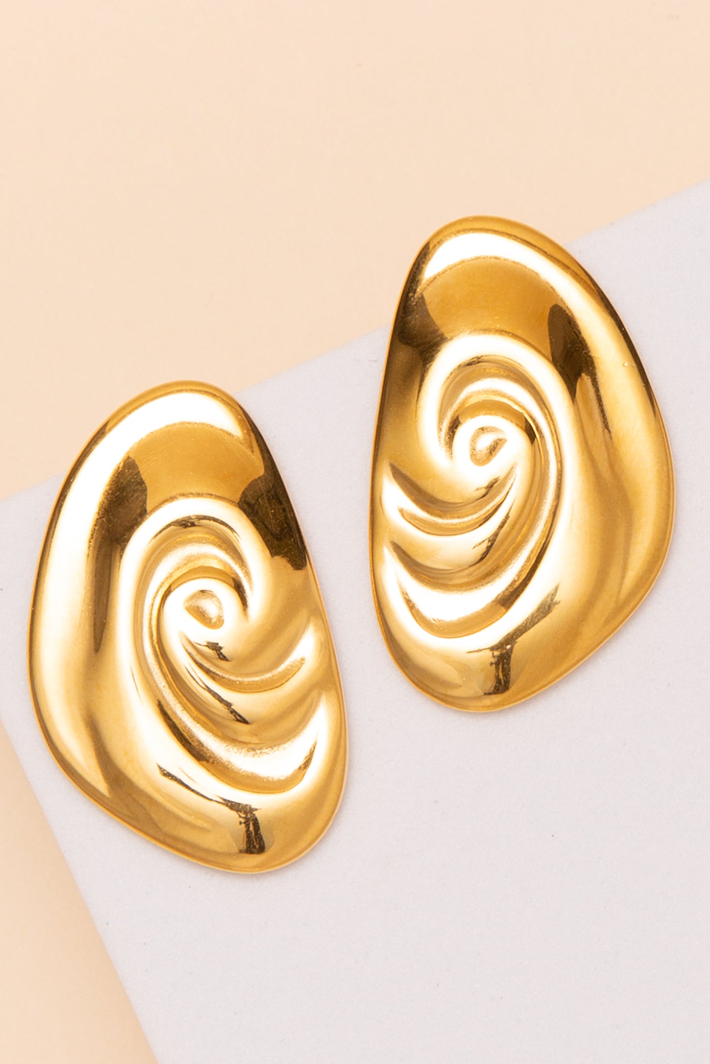 Caroline Abstract Stud Earrings – 18K Gold Dipped or Stainless Steel