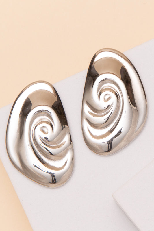 Caroline Abstract Stud Earrings – 18K Gold Dipped or Stainless Steel | Silver