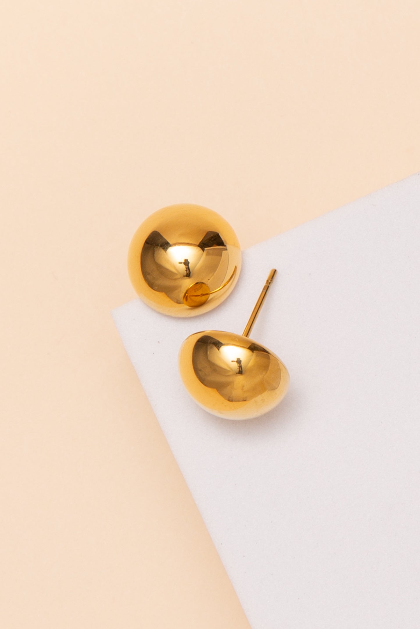 Georgia Ball Stud Earrings – 18K Gold Dipped or Stainless Steel