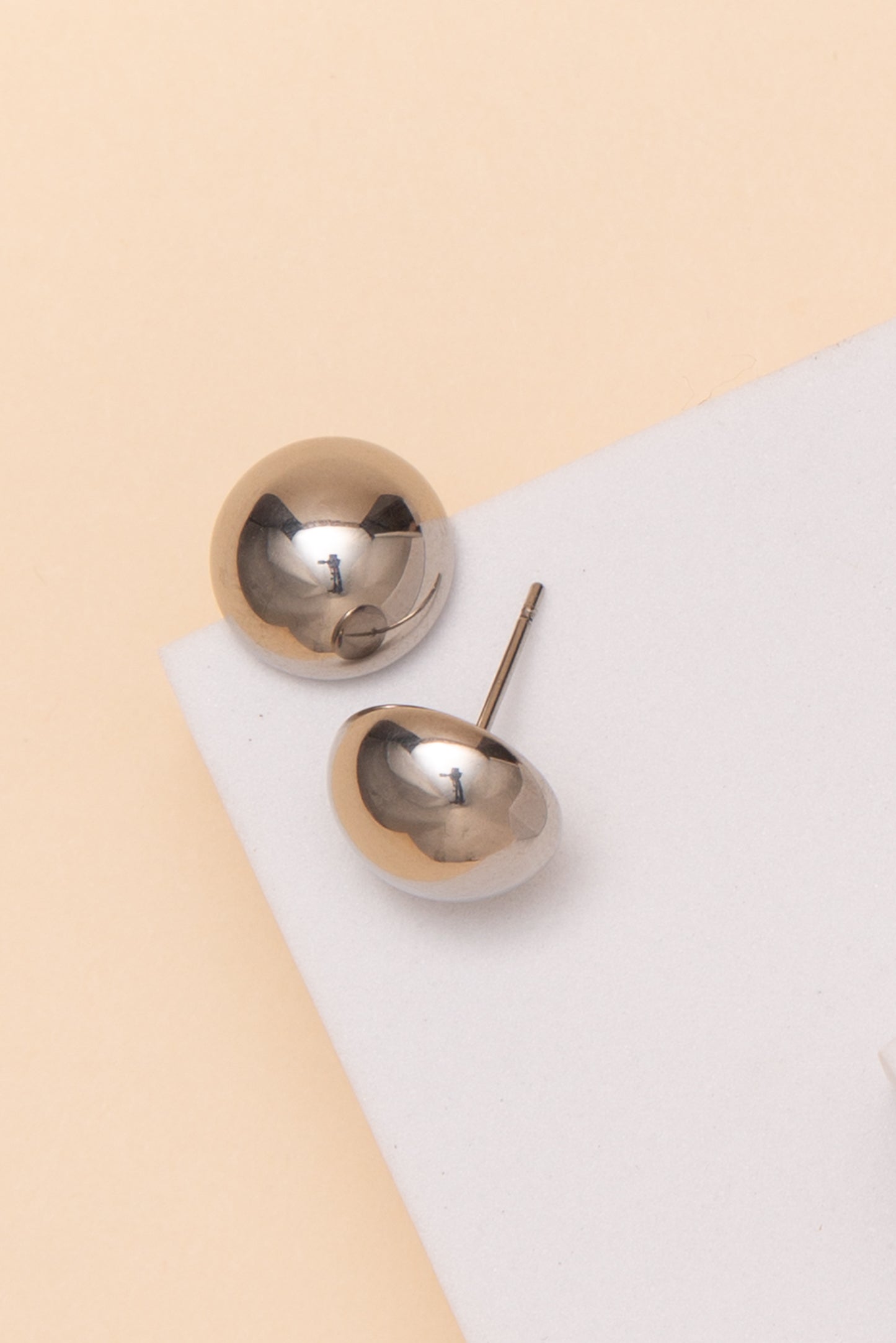 Georgia Ball Stud Earrings – 18K Gold Dipped or Stainless Steel