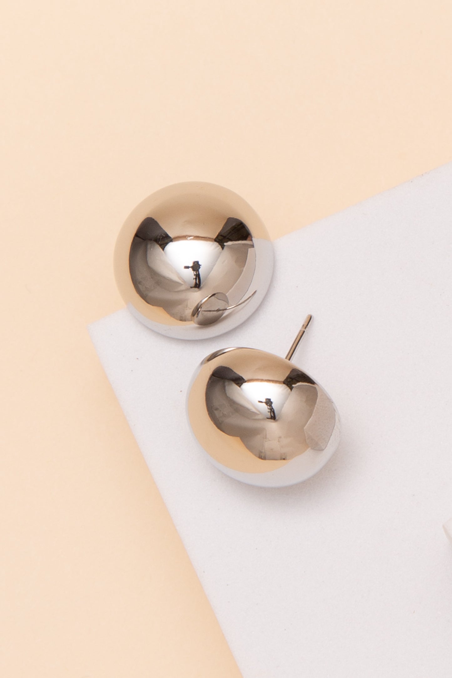Andrea Ball Stud Earrings – 18K Gold Dipped or Stainless Steel