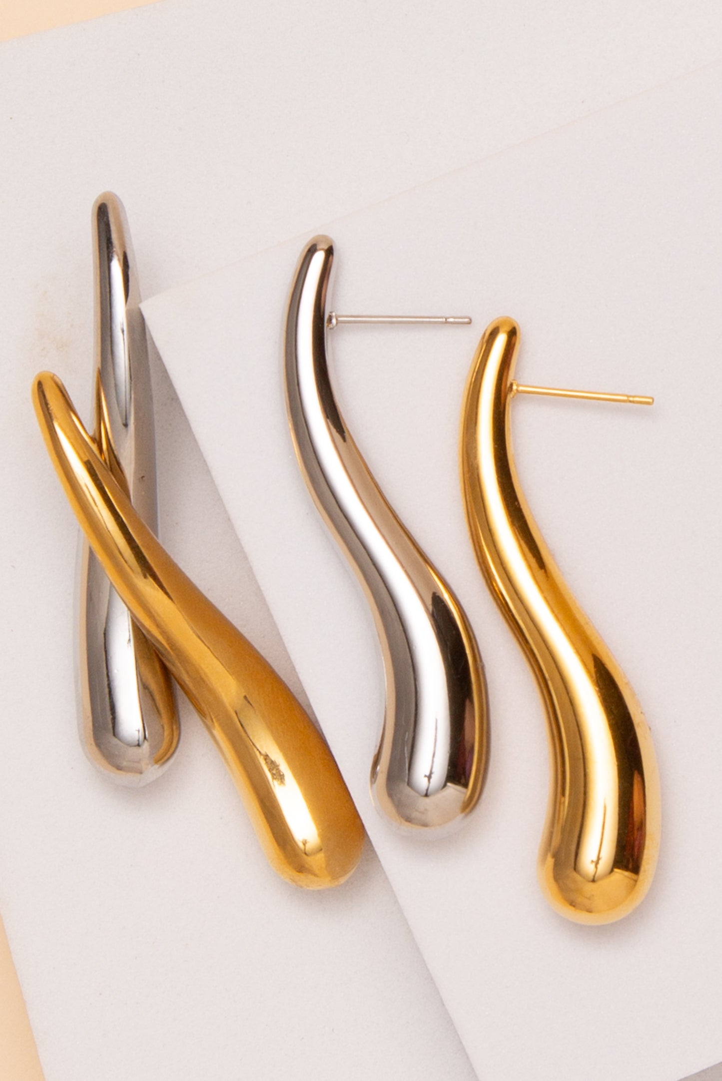 Hailey Teardrop Earrings In 18K Gold Dipped Or Stainless Steel