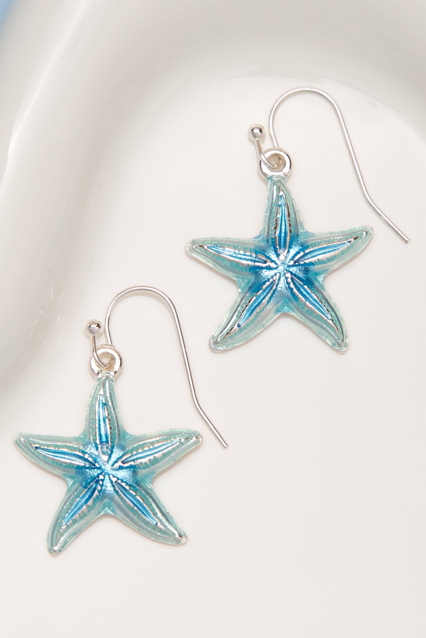 Juliette Polished Epoxy Starfish Drop Earrings