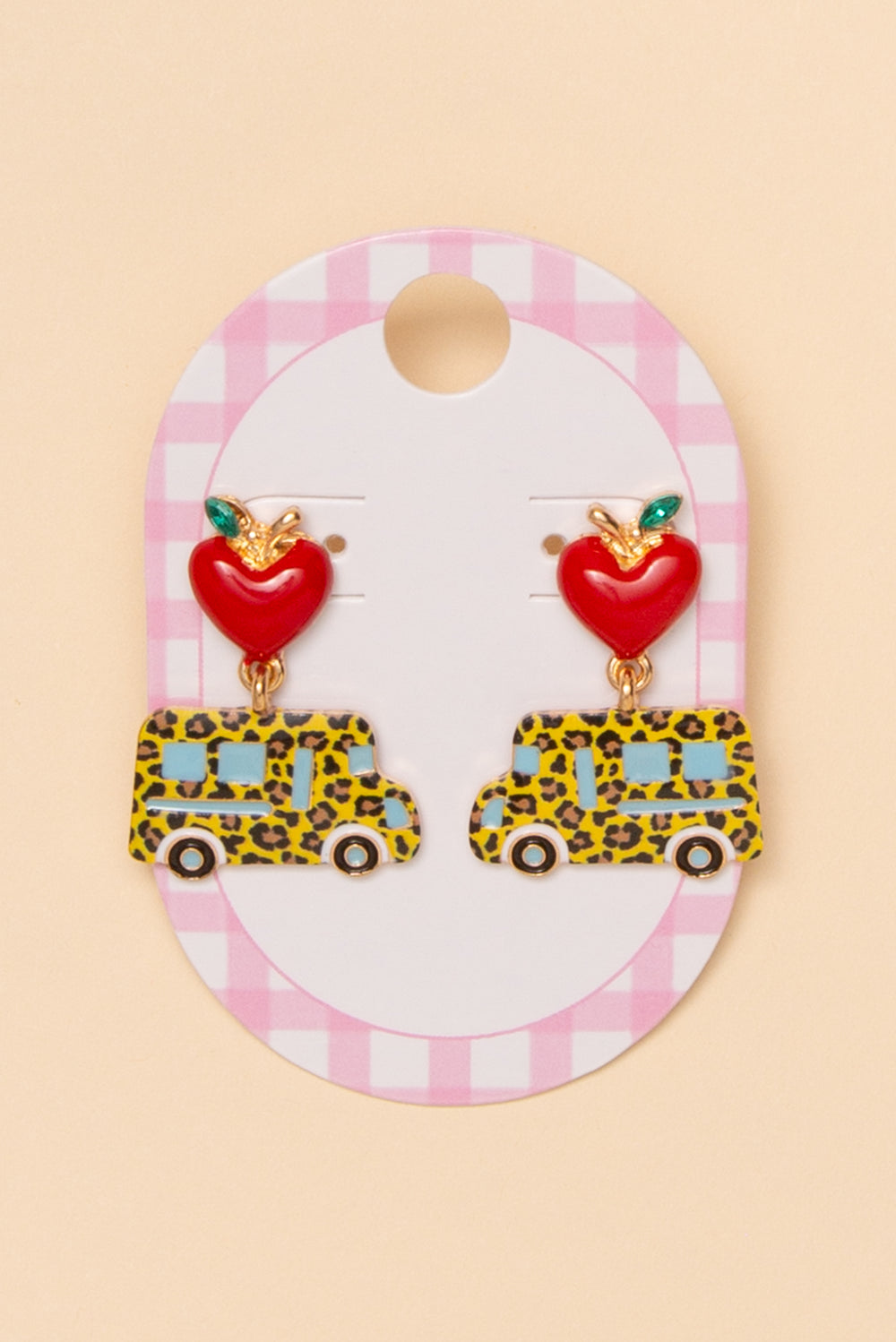 Lia Leopard School Bus Dangle Earrings