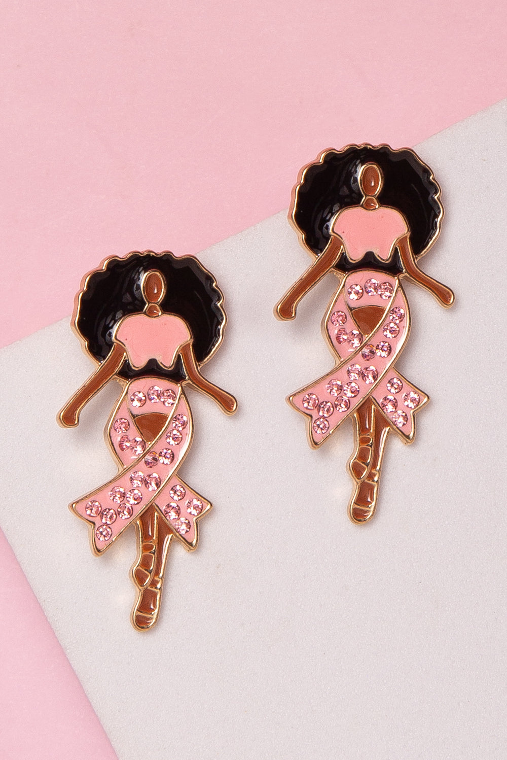 Maria Pink Ribbon Earrings