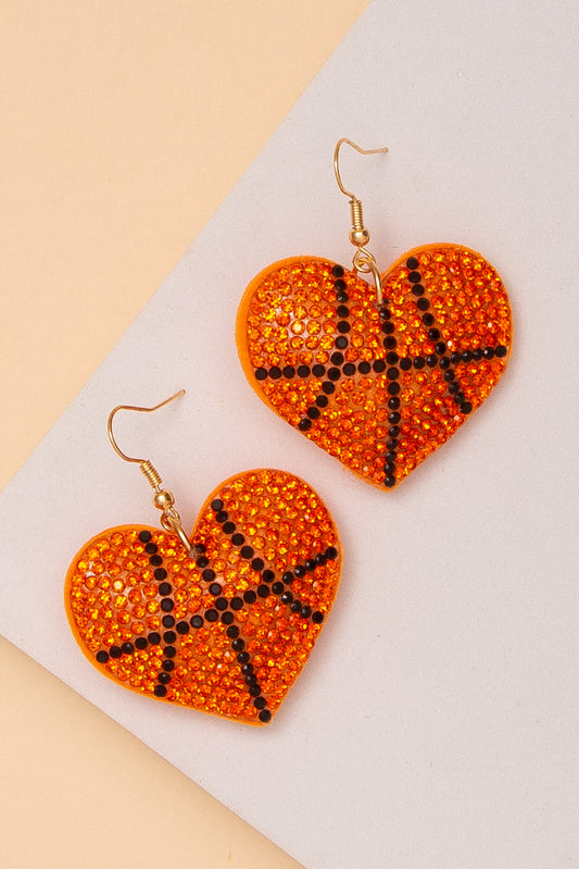 Aurora Sports Rhinestone Earrings | Orange