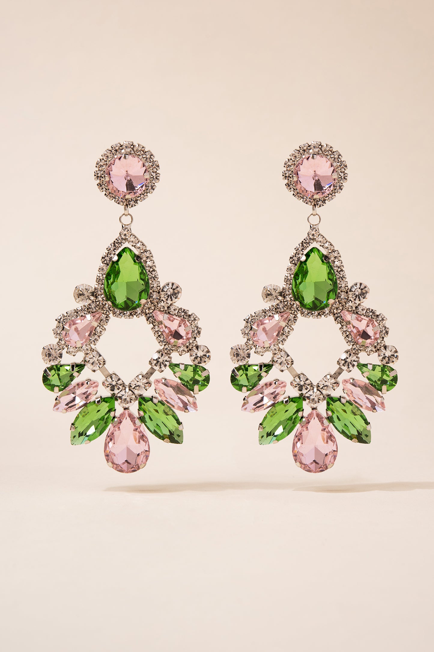 Janice Crystal Pear Earrings