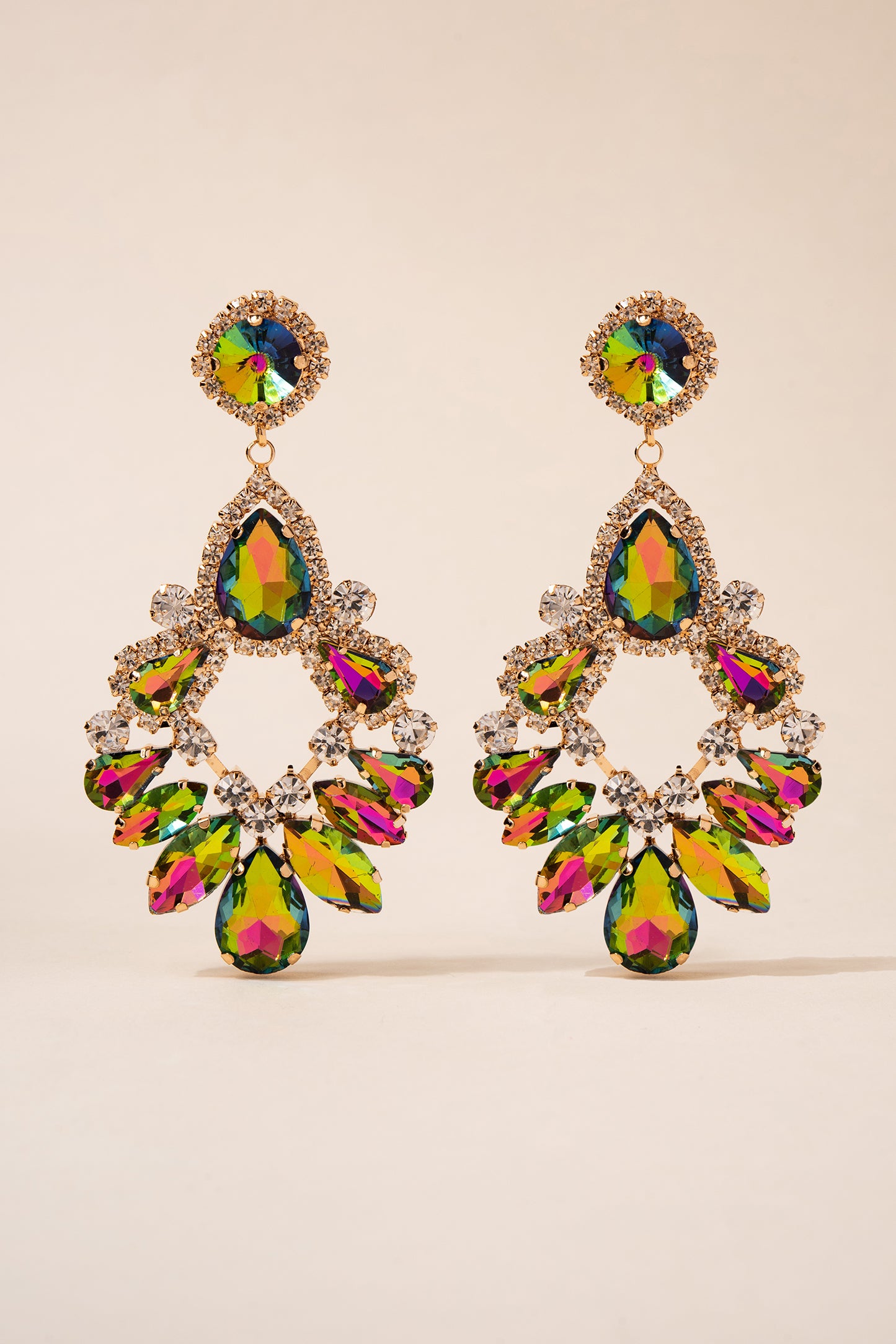 Janice Crystal Pear Earrings