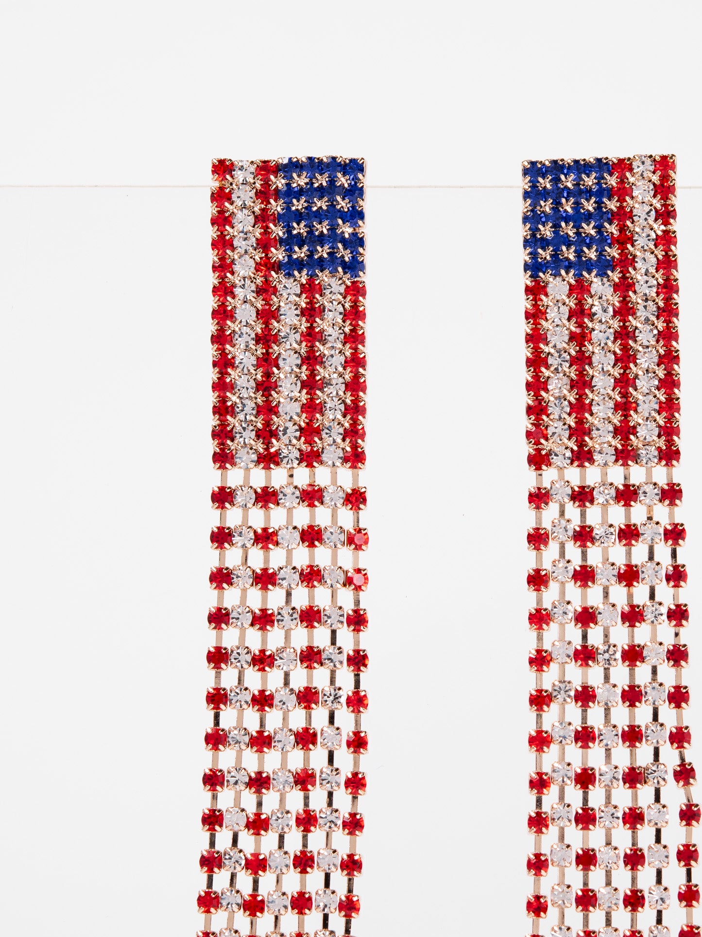 Eva American Flag Tassel Earrings