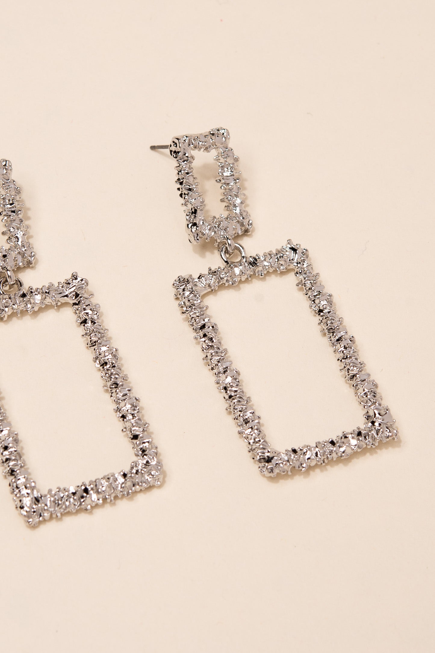 Shelly Casted Rectangle Earrings
