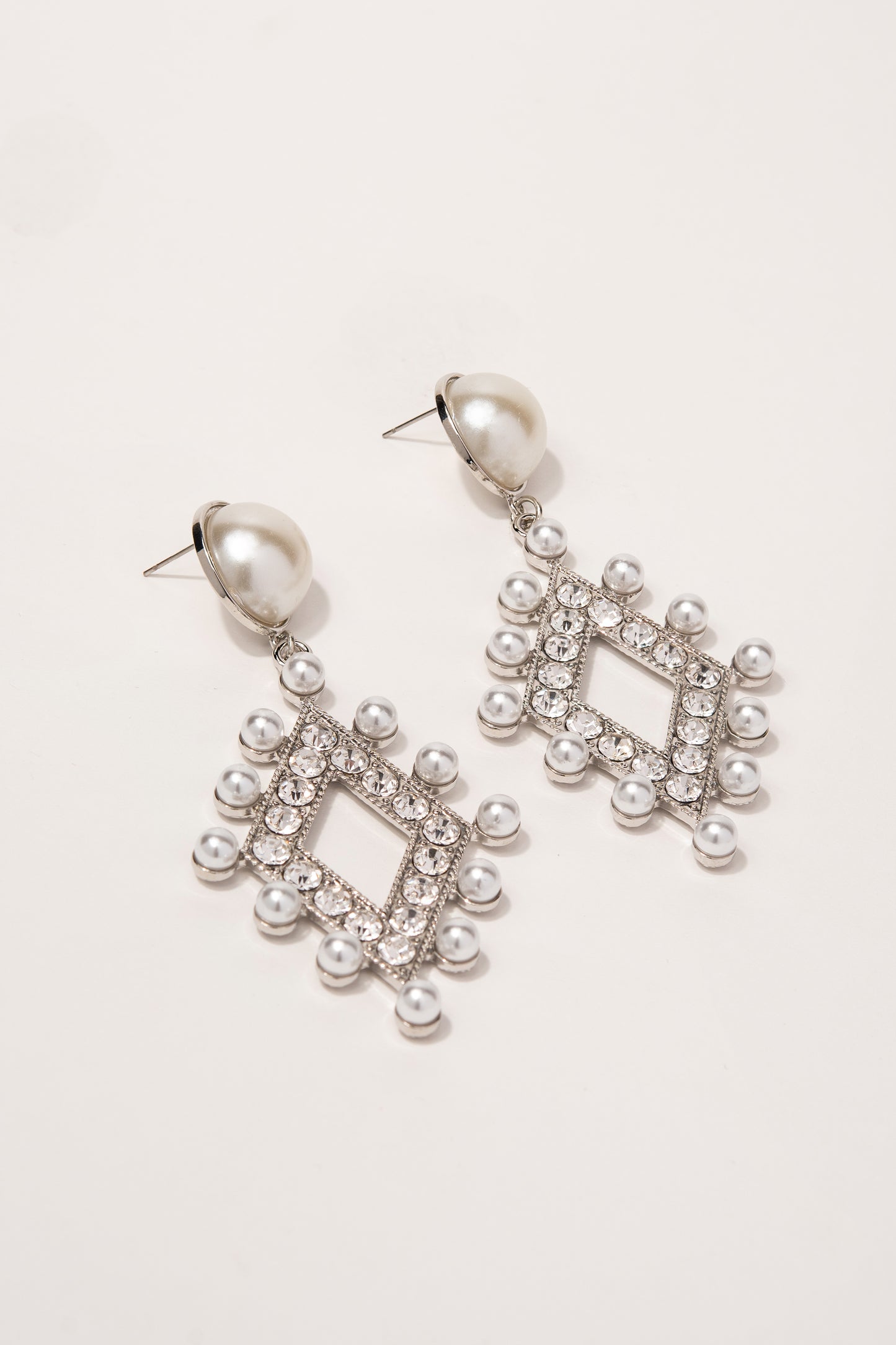 Louella Rhinestone and Pearl Drop Earrings