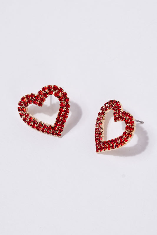 Brianna Valentine's Day Heart Pave Drop Earrings