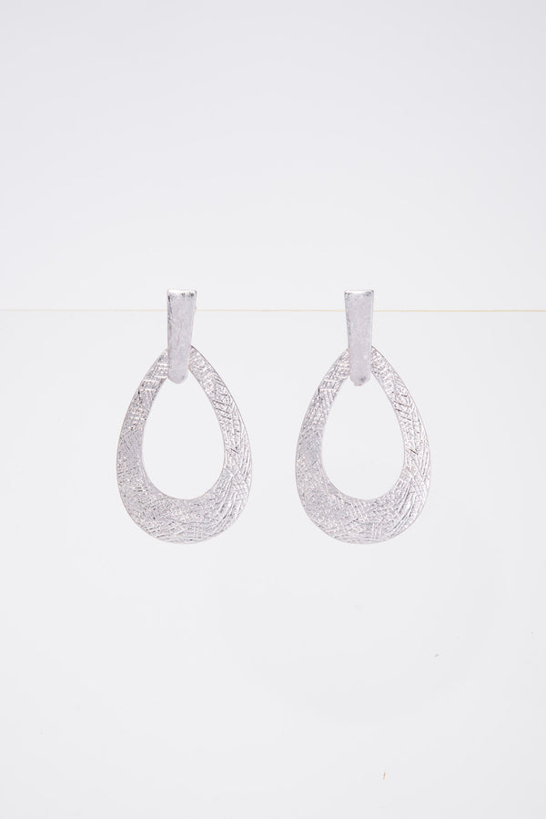 Emily Teardrop Textured Metal Dangle Earrings
