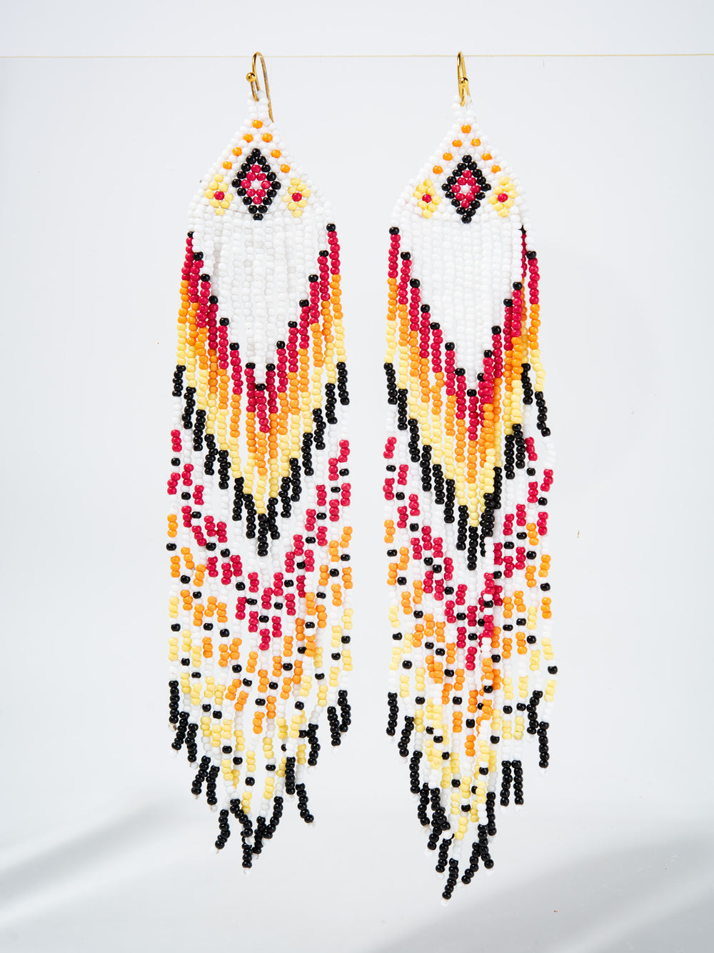 Stevie Seed Bead Fringe Dangle Earrings