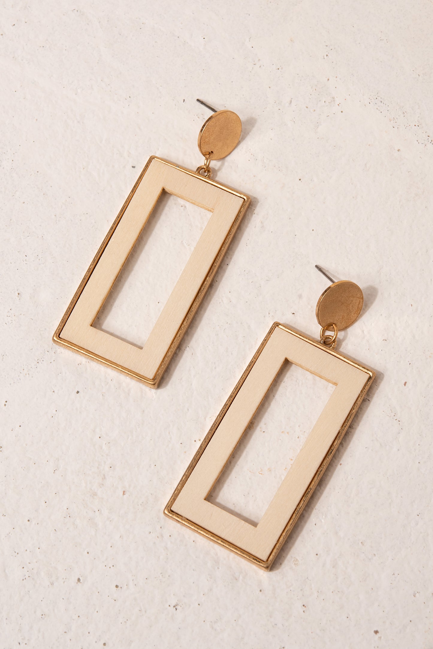 Irene Wood Rectangle Earrings