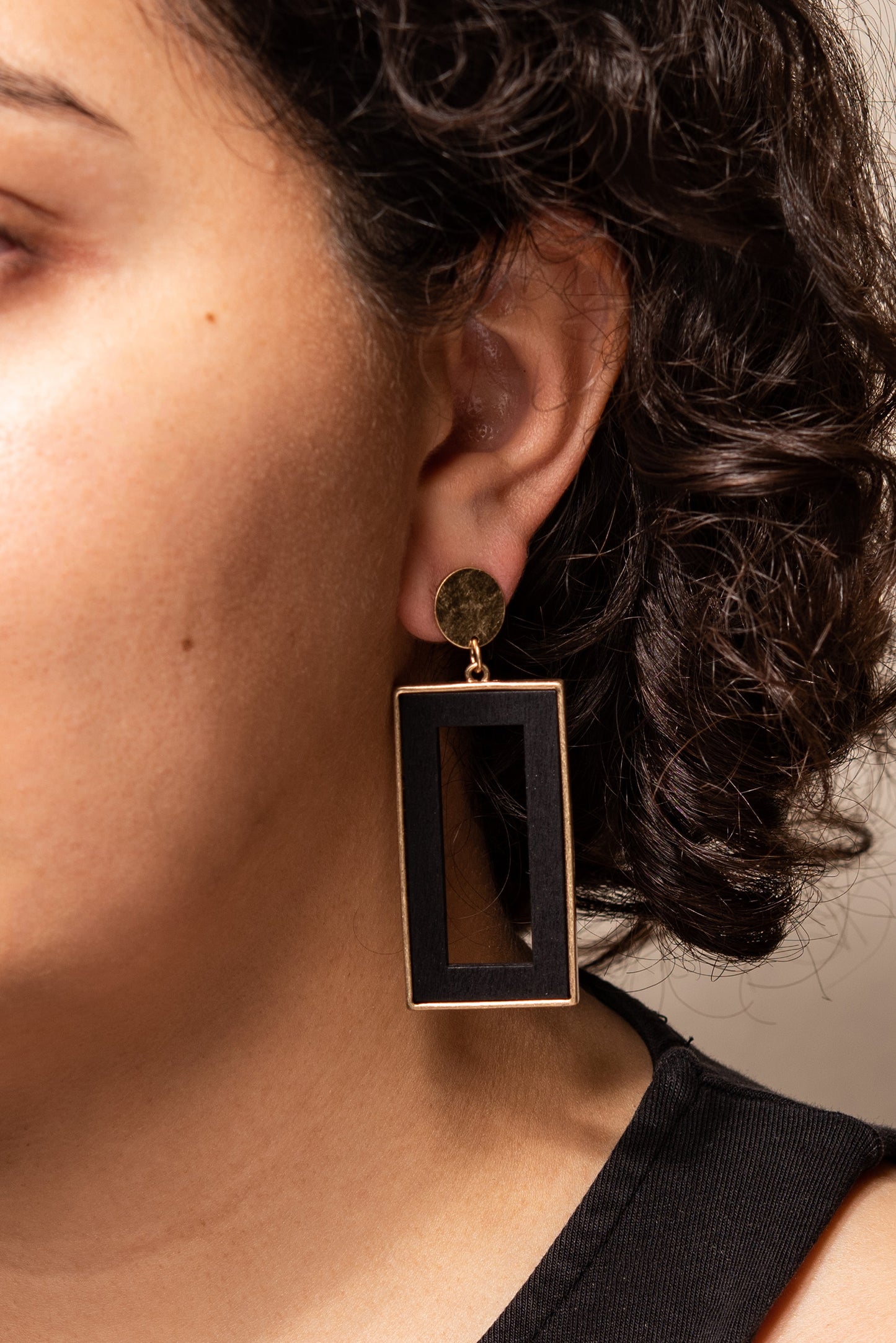 Irene Wood Rectangle Earrings