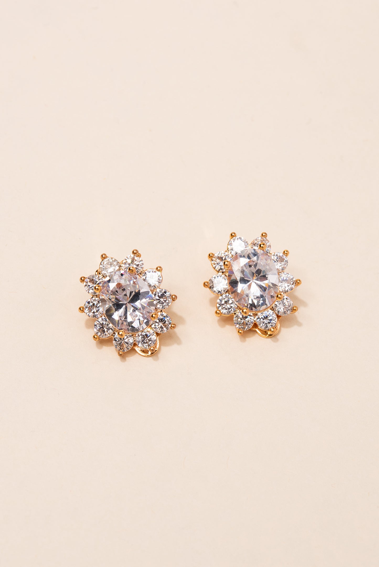 Bella Floral Halo Clip-on Earrings