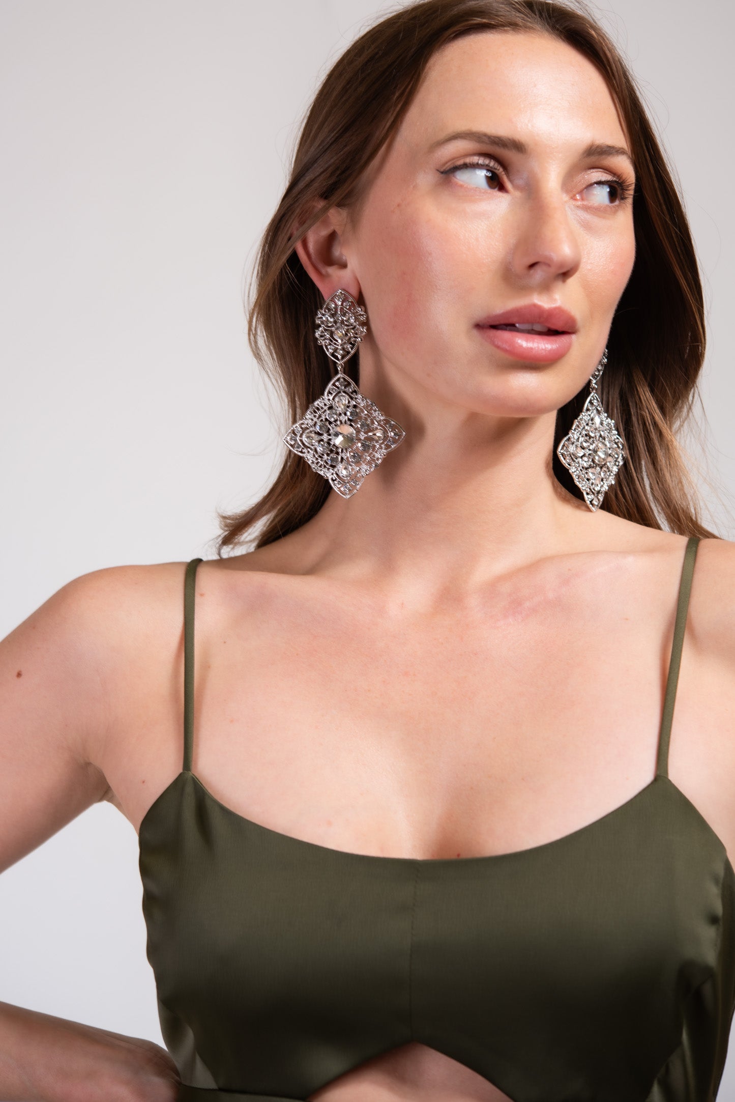Athena Crystal Dangle Earrings