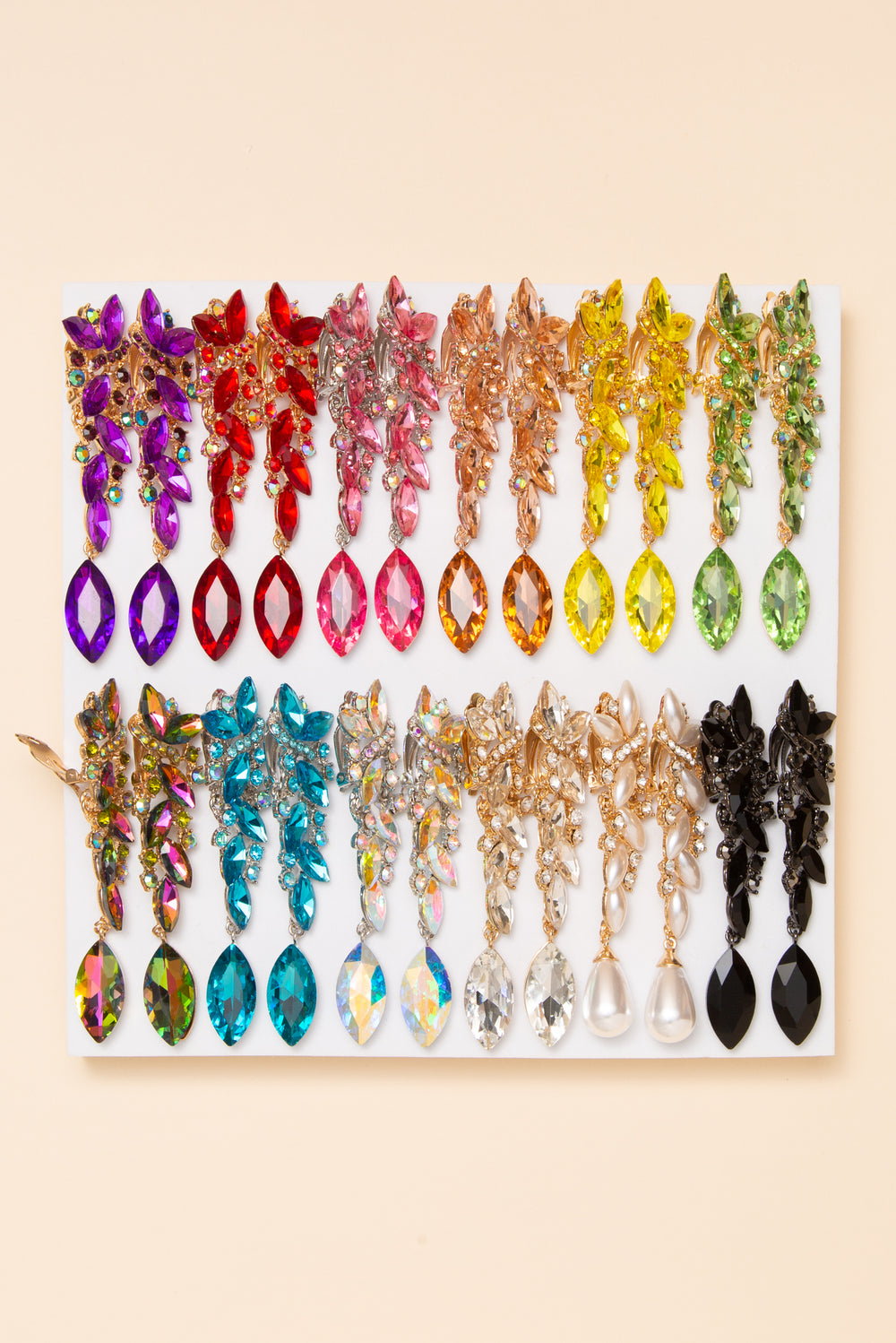 Maya Rhinestone Crystal Cluster Clip-On Earrings