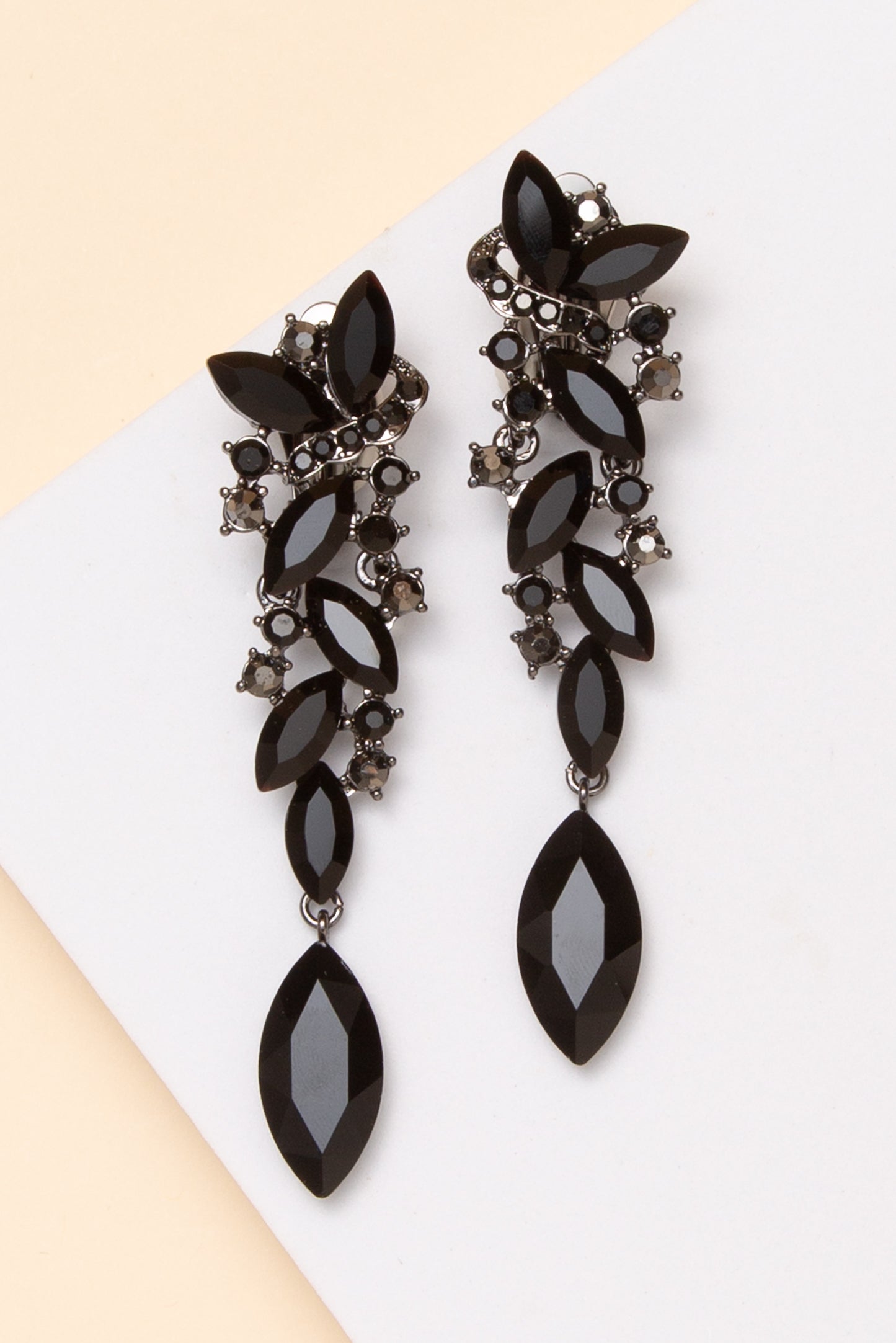 Maya Rhinestone Crystal Cluster Clip-On Earrings