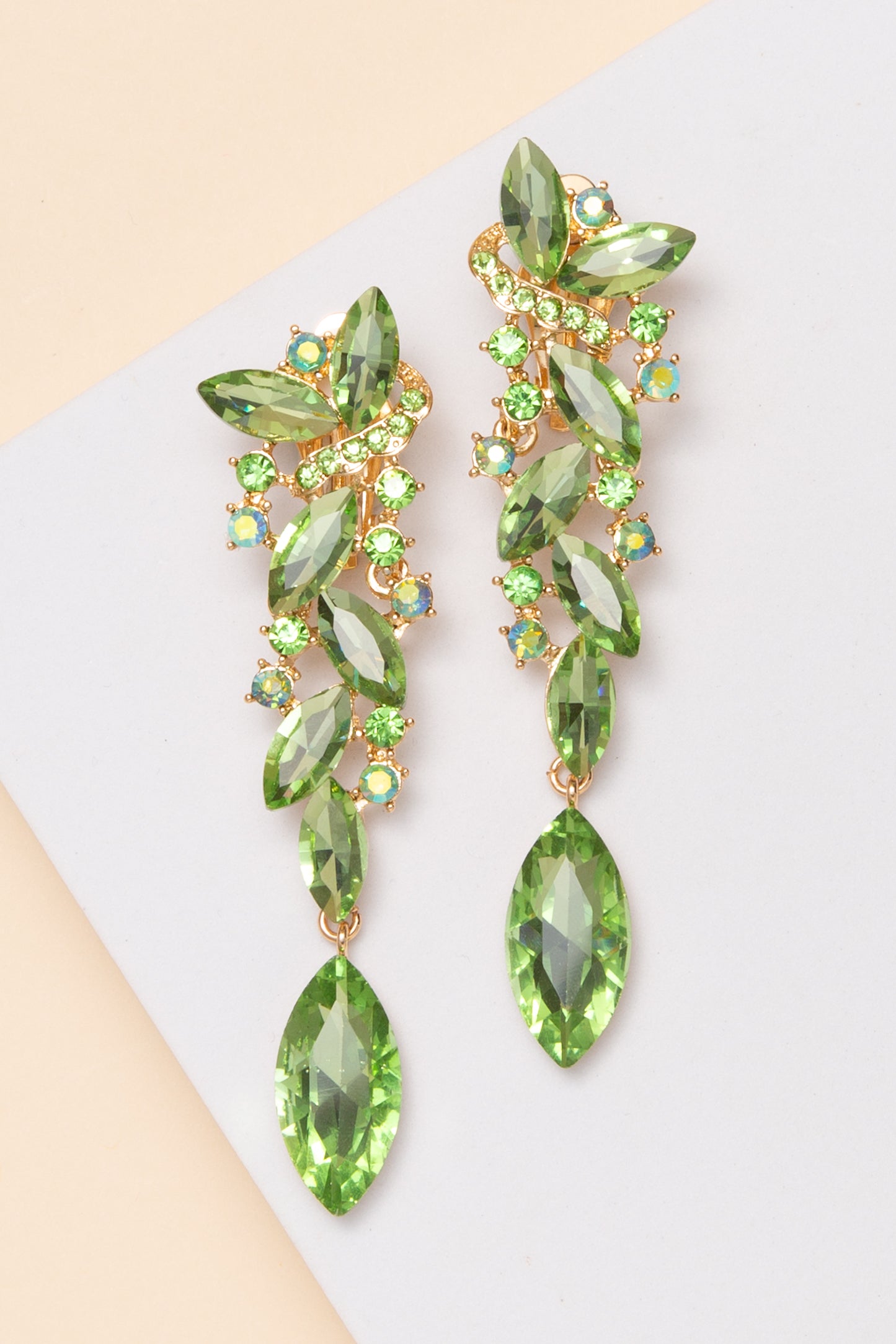 Maya Rhinestone Crystal Cluster Clip-On Earrings