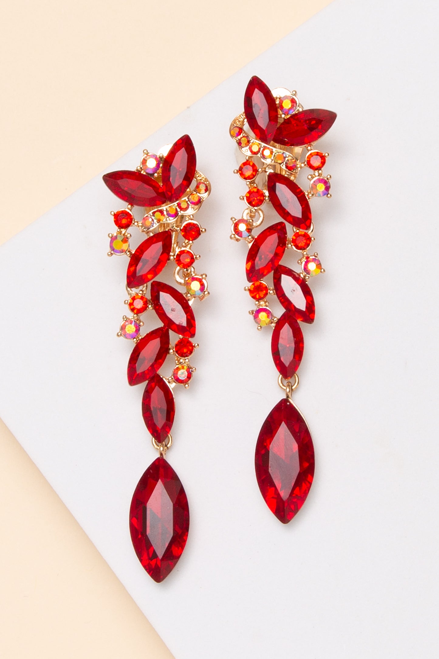 Maya Rhinestone Crystal Cluster Clip-On Earrings