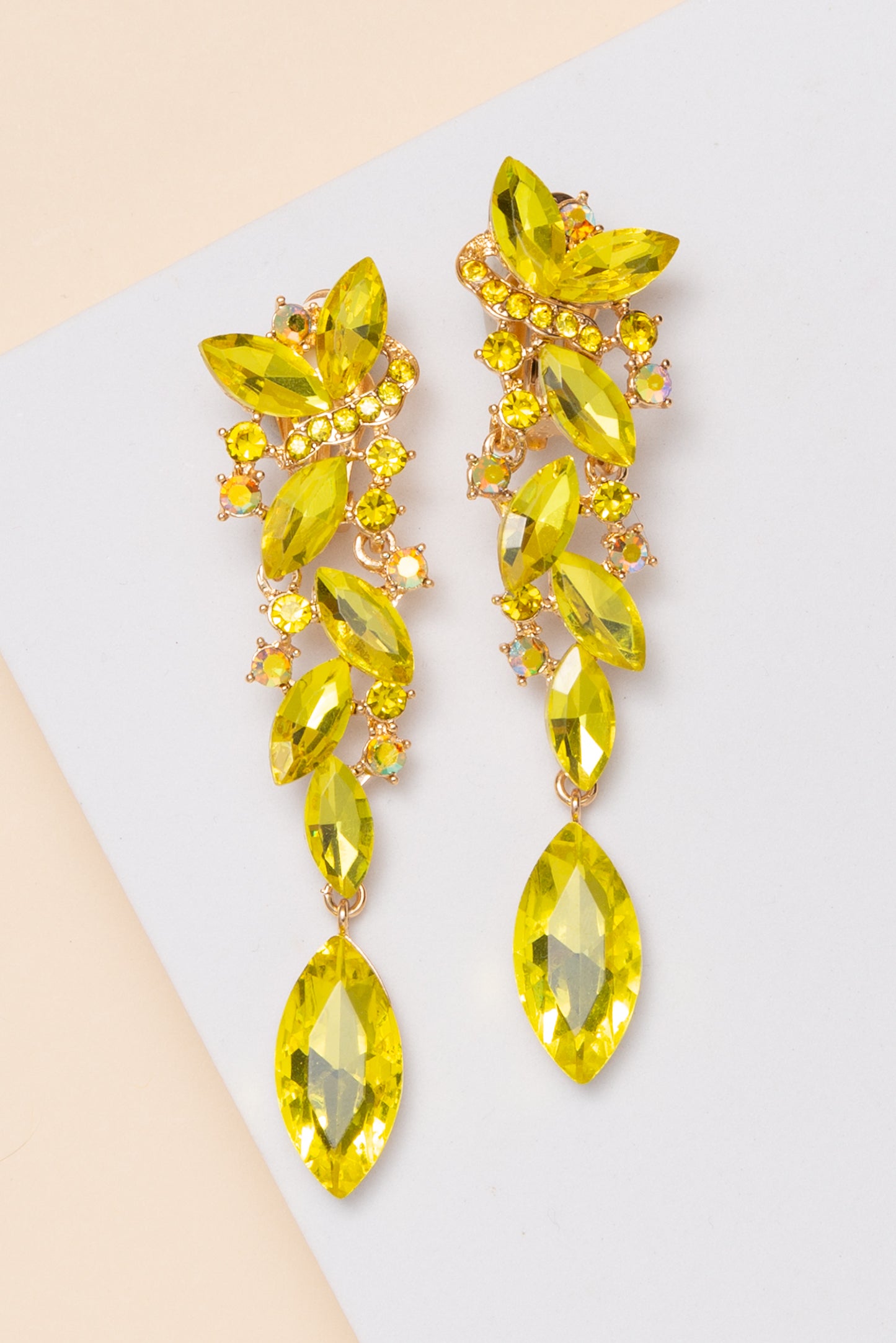 Maya Rhinestone Crystal Cluster Clip-On Earrings