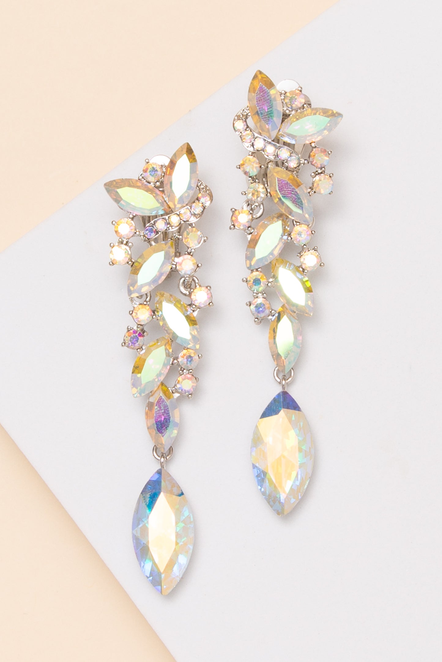 Maya Rhinestone Crystal Cluster Clip-On Earrings