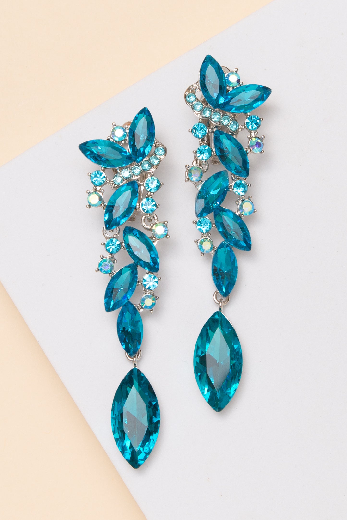 Maya Rhinestone Crystal Cluster Clip-On Earrings