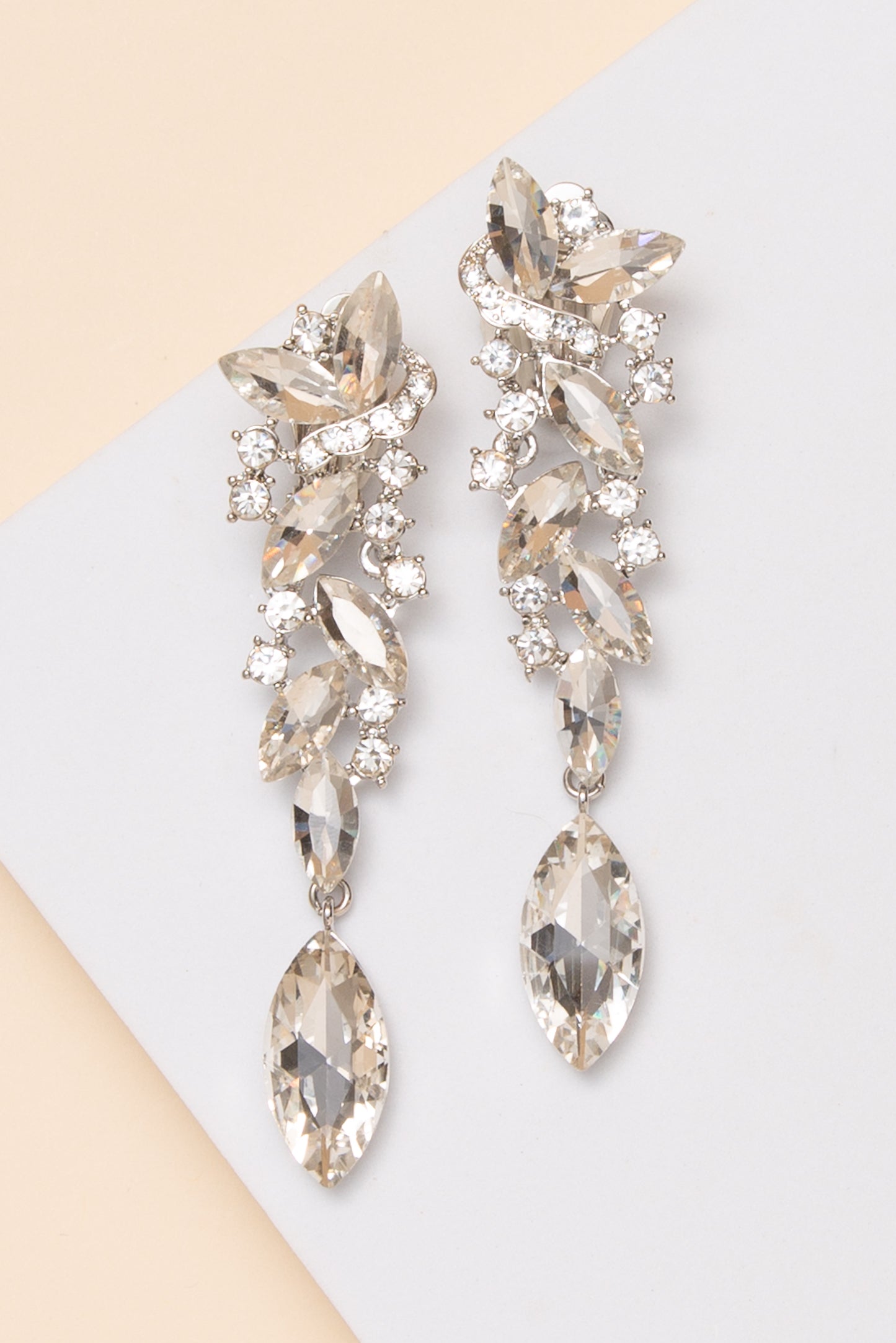 Maya Rhinestone Crystal Cluster Clip-On Earrings