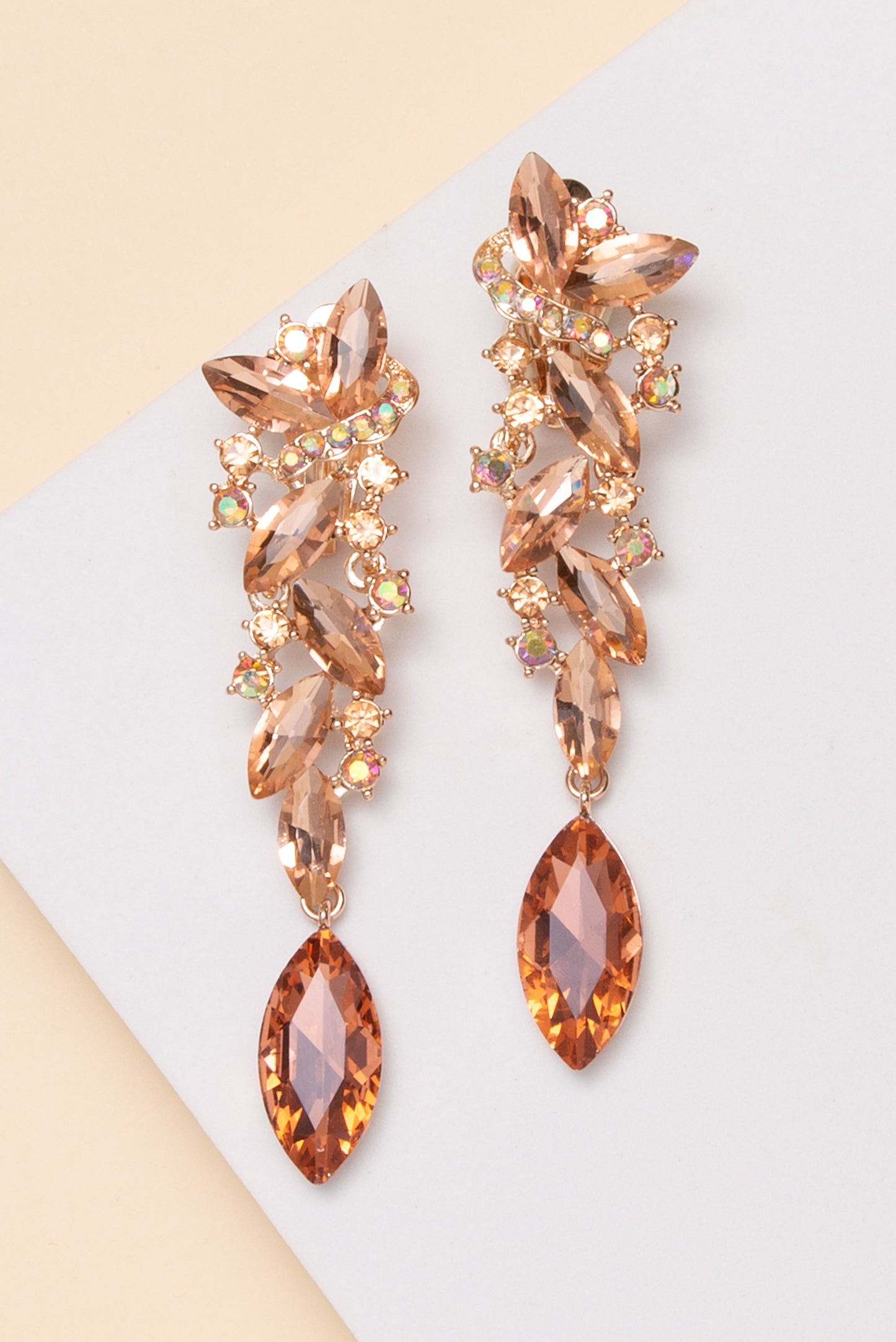 Maya Rhinestone Crystal Cluster Clip-On Earrings
