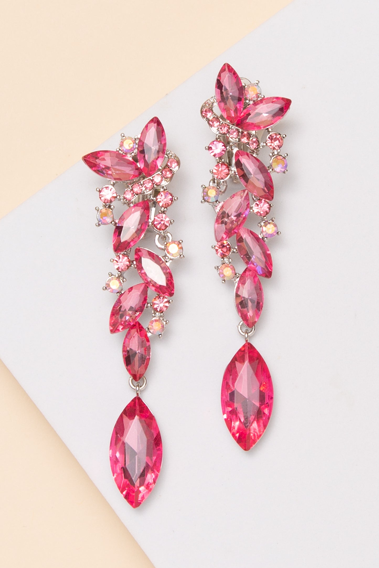 Maya Rhinestone Crystal Cluster Clip-On Earrings