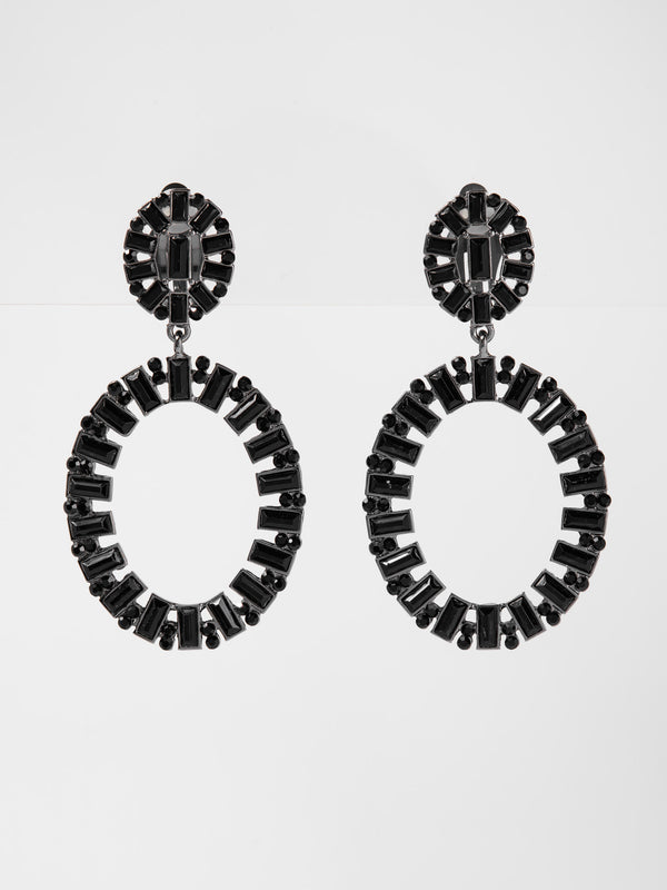 Oaklynn Circle Rhinestone Dangle Earrings