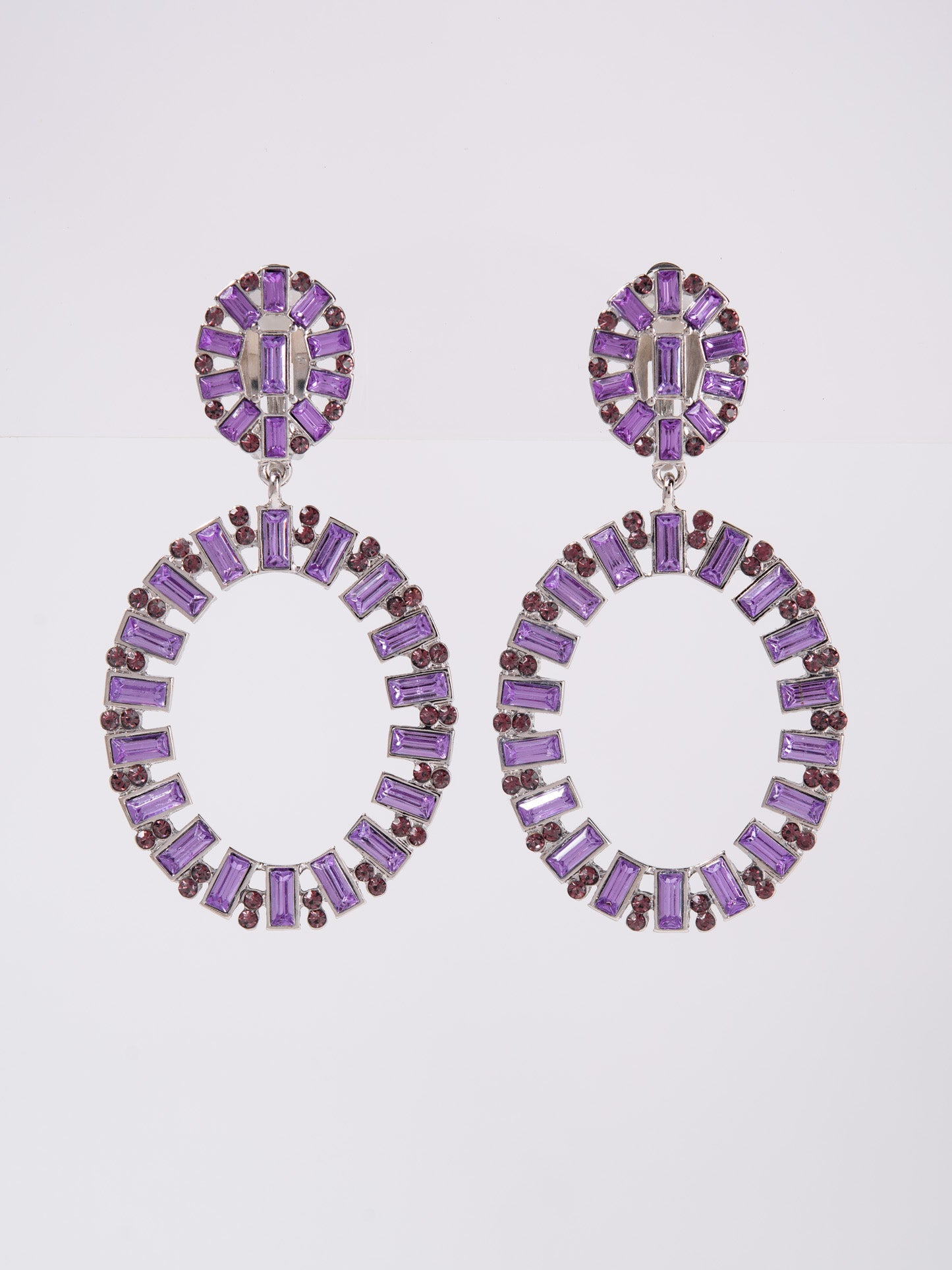 Oaklynn Circle Rhinestone Dangle Earrings