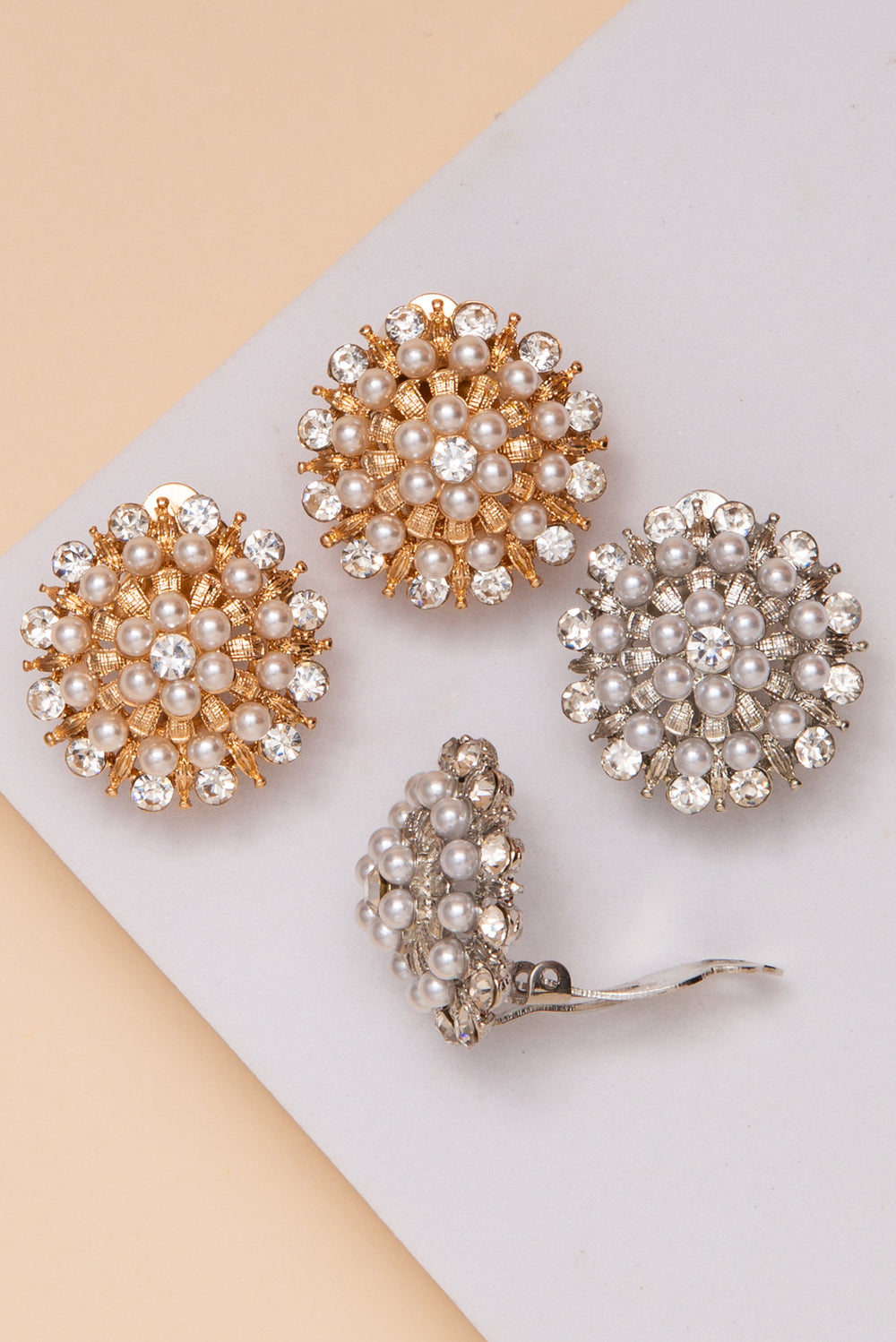 Camille Vintage Inspired Crystal Clip-on Earrings