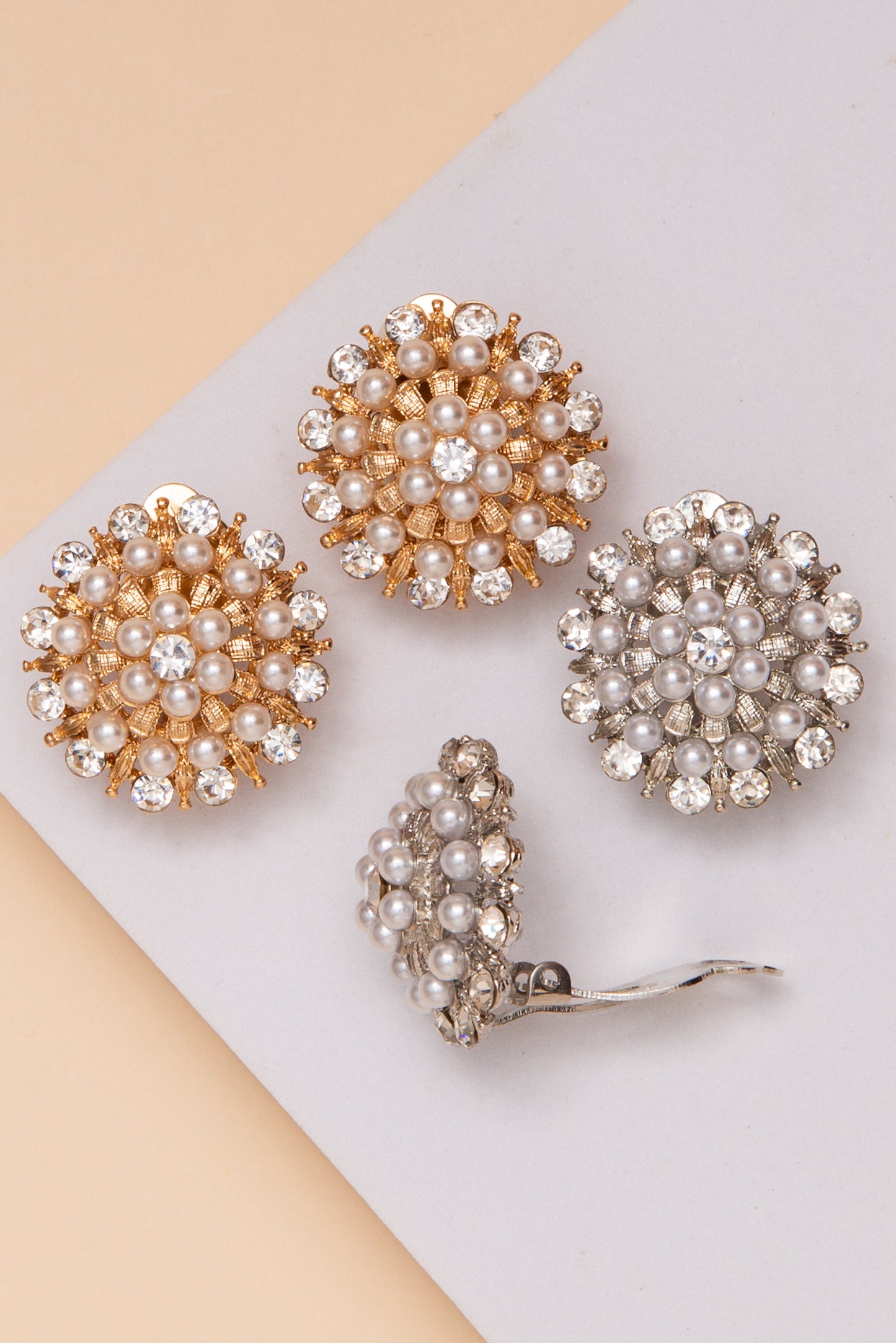 Camille Vintage Inspired Crystal Clip-on Earrings