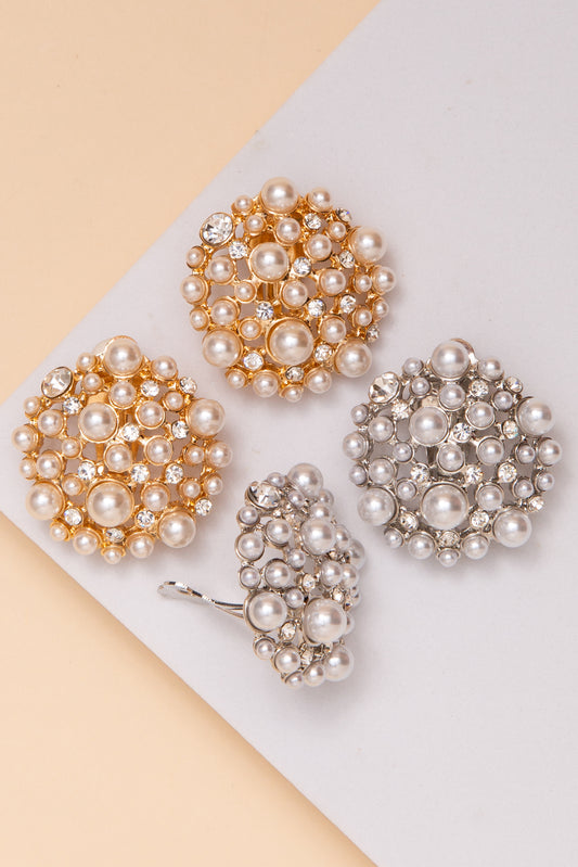 Isabel Pearl and Crystal Cluster Clip-On Earrings